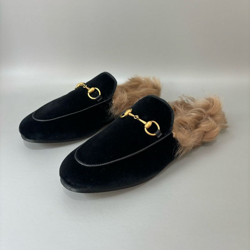 Gucci Gucci Fur Lined Black Slip-On Mules 0079 Size US 6 / EU 39 - 1 Thumbnail
