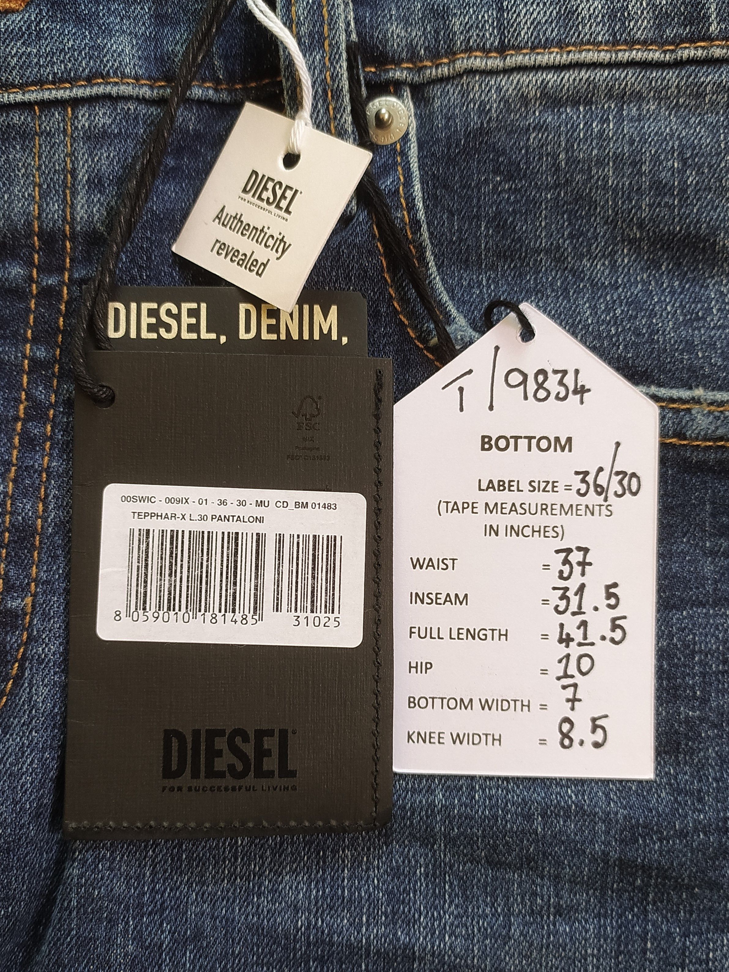 Diesel Diesel TEPPHAR-X-009IX- Men's Jeans Free Shipping T/ 9834 Size US 36 / EU 52 - 11 Thumbnail