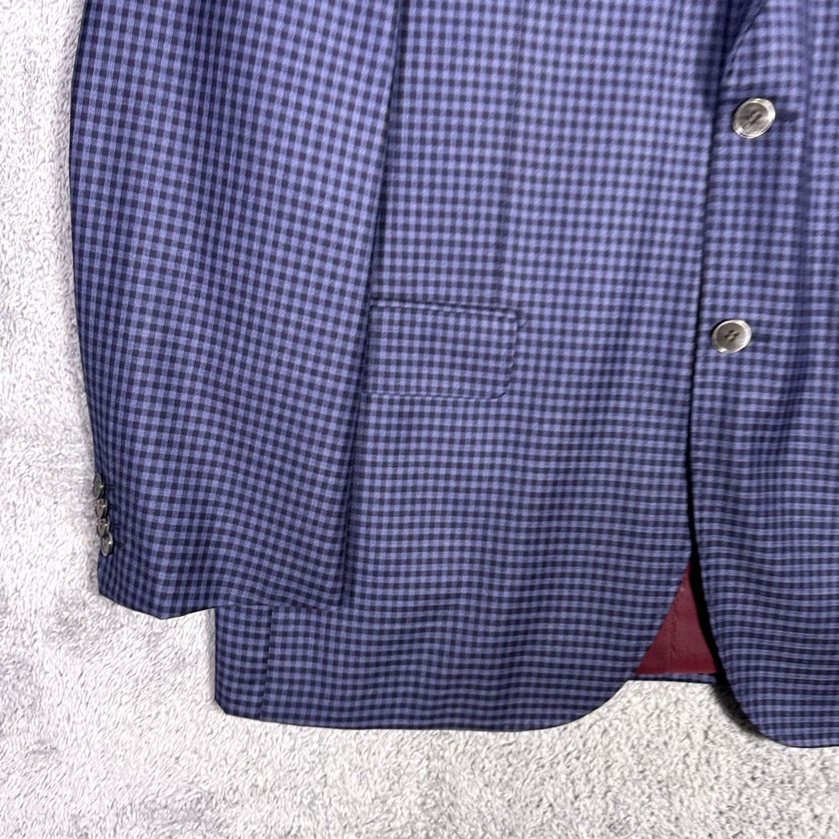 Vintage Byron Sport Coat Mens 46R Luca Di Marco Plaid Check Dover Suit Jacket Blazer Size 46R - 2 Thumbnail