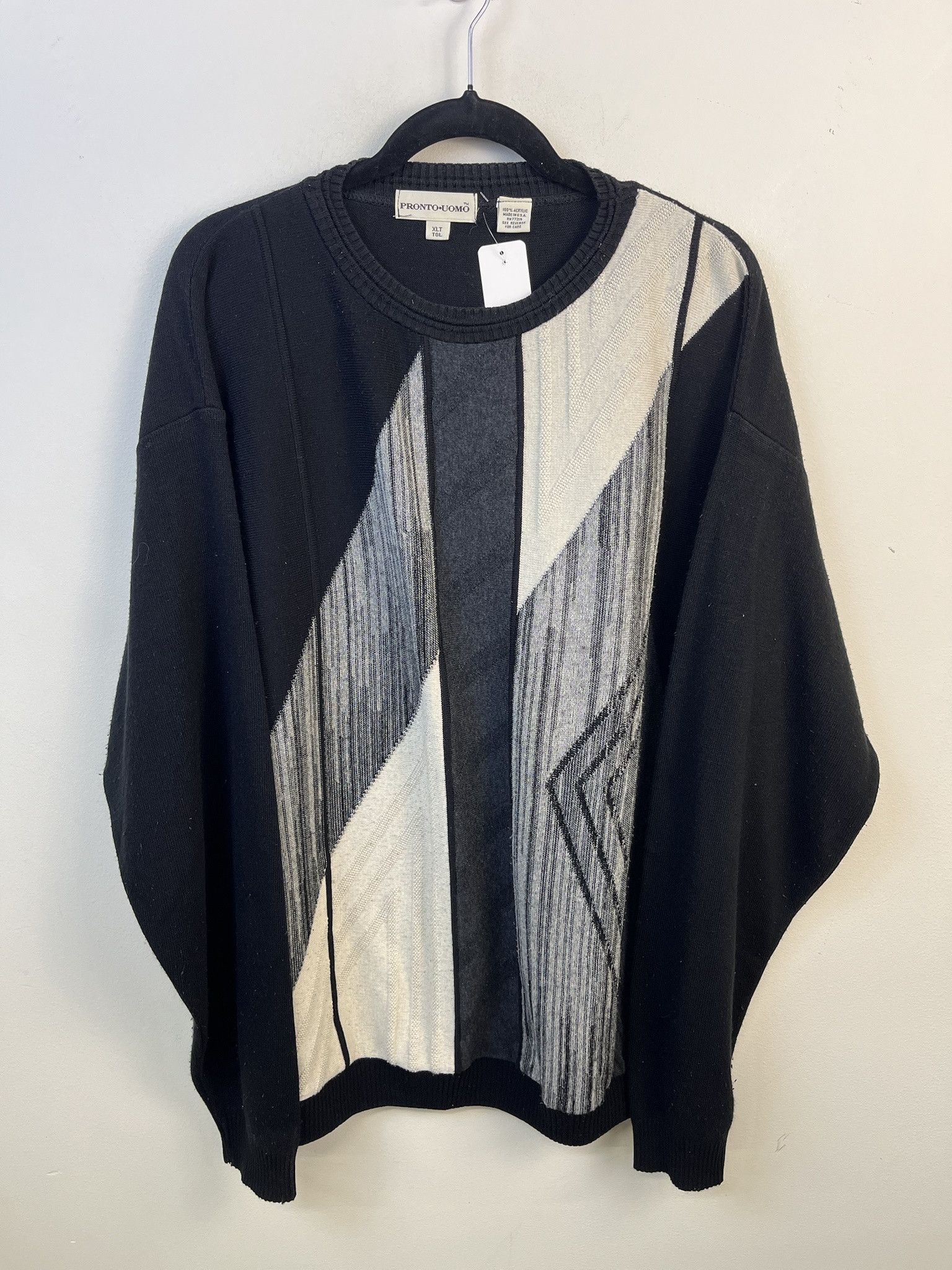 Vintage Vintage Knit Sweater 1990s Thick Knit Luxury Italian Panel Knit Sweater Size XLT Size US XL / EU 56 / 4 - 1 Thumbnail