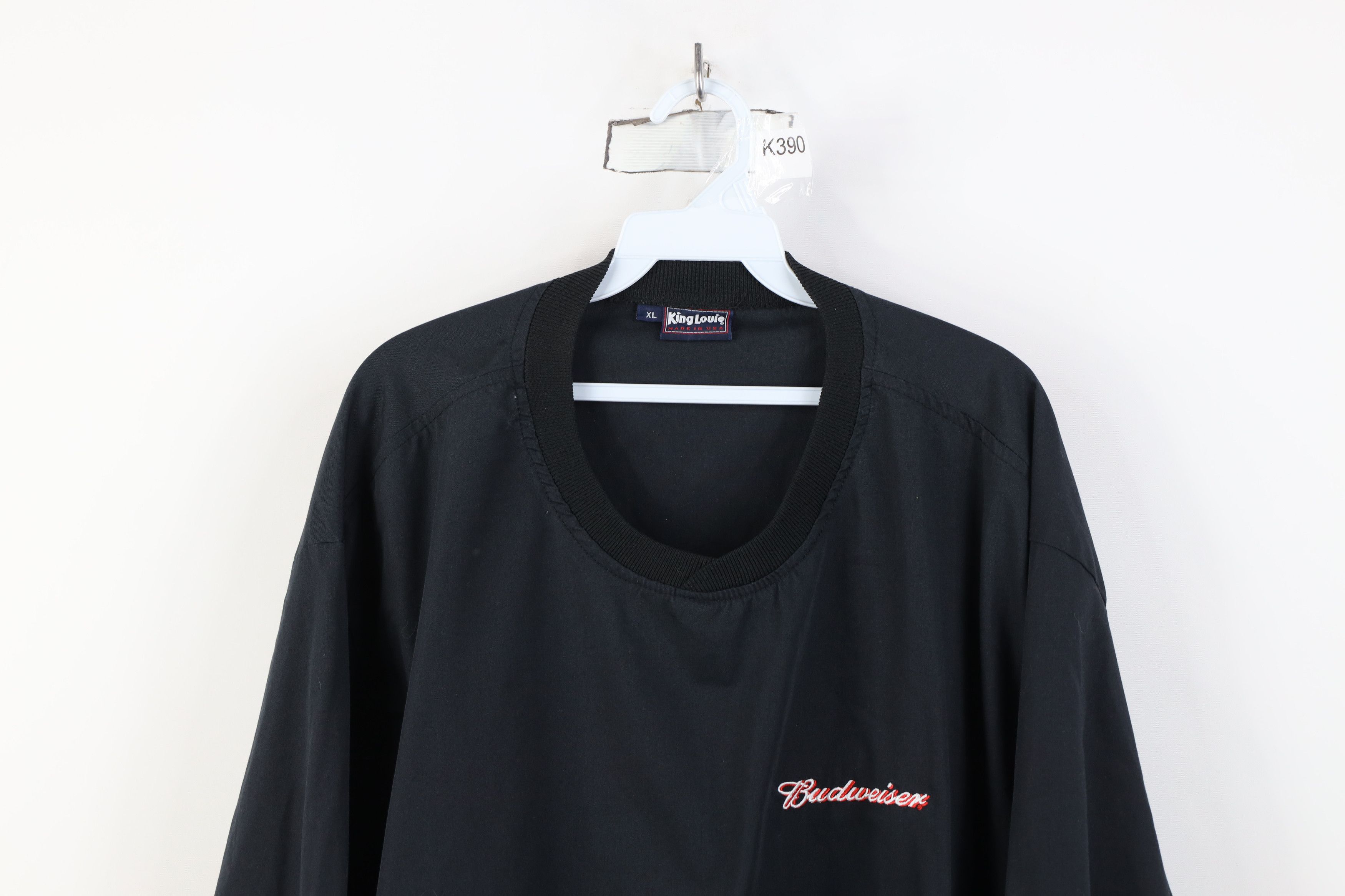 Vintage Vintage 90s Budweiser Beer Windbreaker Jacket Black USA Size US XL / EU 56 / 4 - 2 Thumbnail