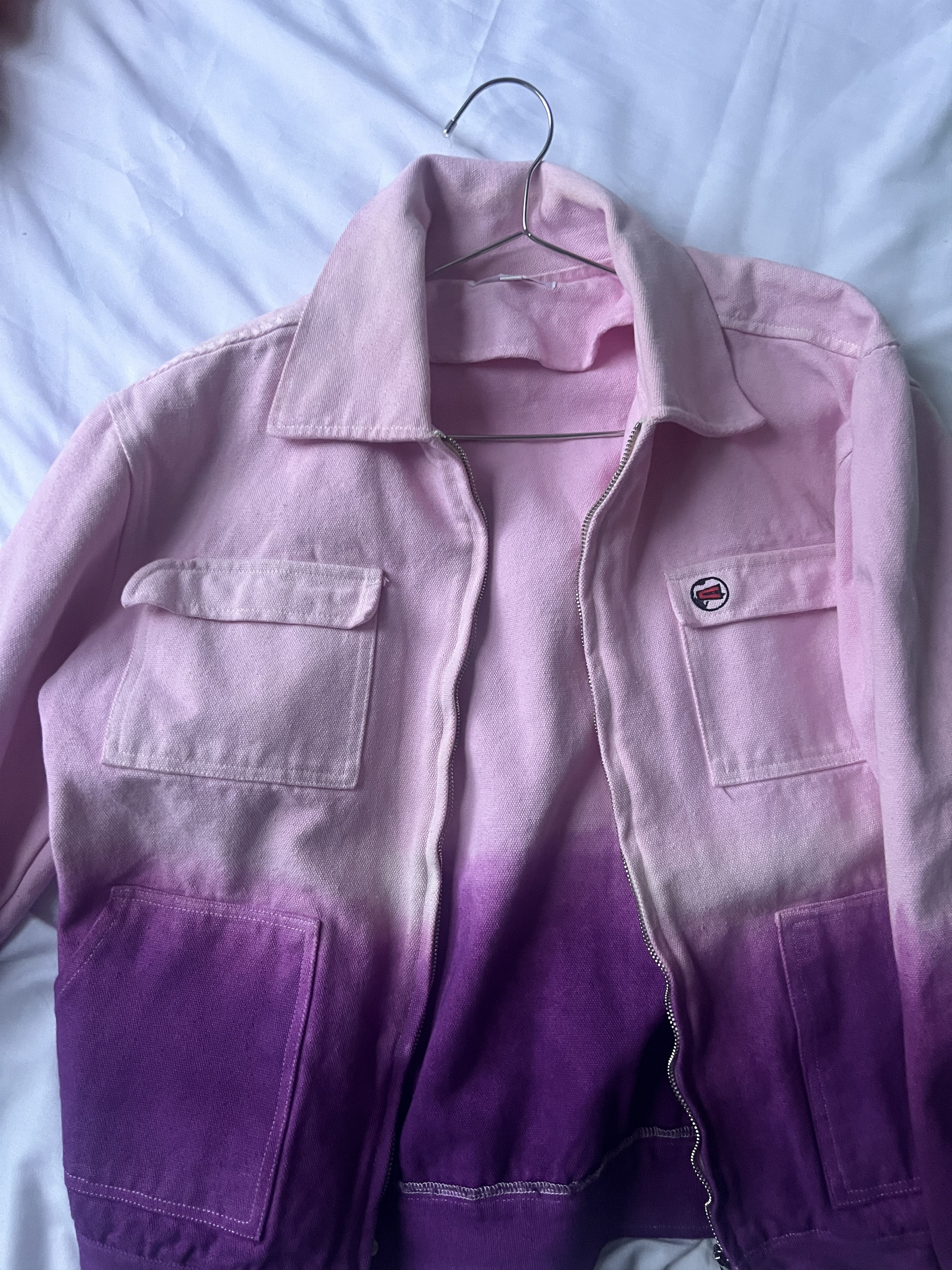 Advisry Clothing Pink Purple Tie-Dye Denim Jacket Size M / US 6-8 / IT 42-44 - 2 Thumbnail