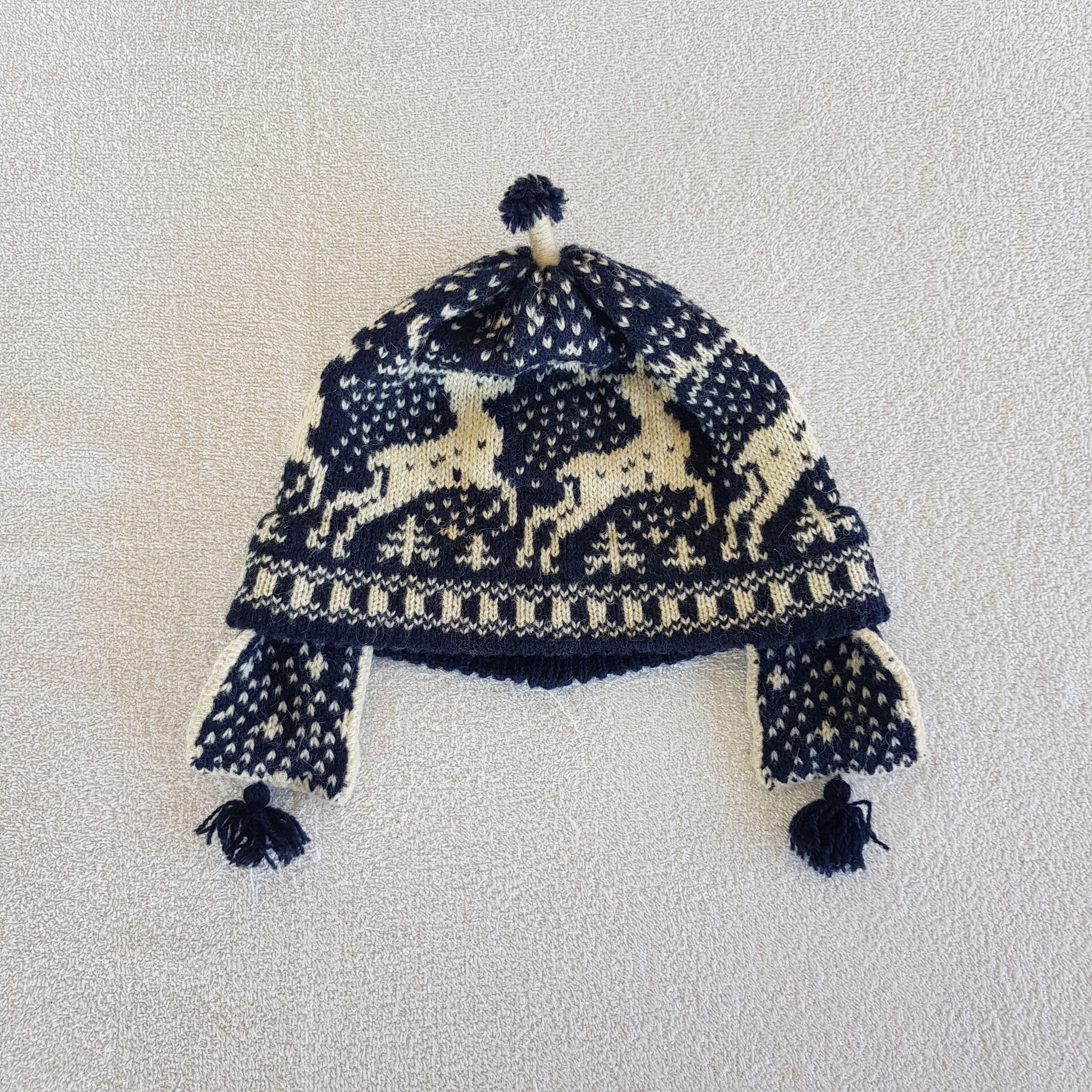 Other Vintage Deer Aztec Earflap Beanie Knit Snow Caps Ski Hats. Size ONE SIZE - 5 Thumbnail