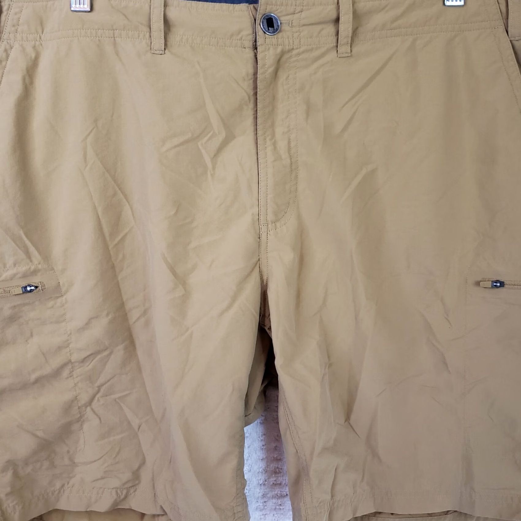 ExOfficio ExOfficio Shorts Mens 42x9 Camel Cargo Pocket Outdoor Camp Hike Nylon Cotton? Size US 42 / EU 58 - 3 Thumbnail