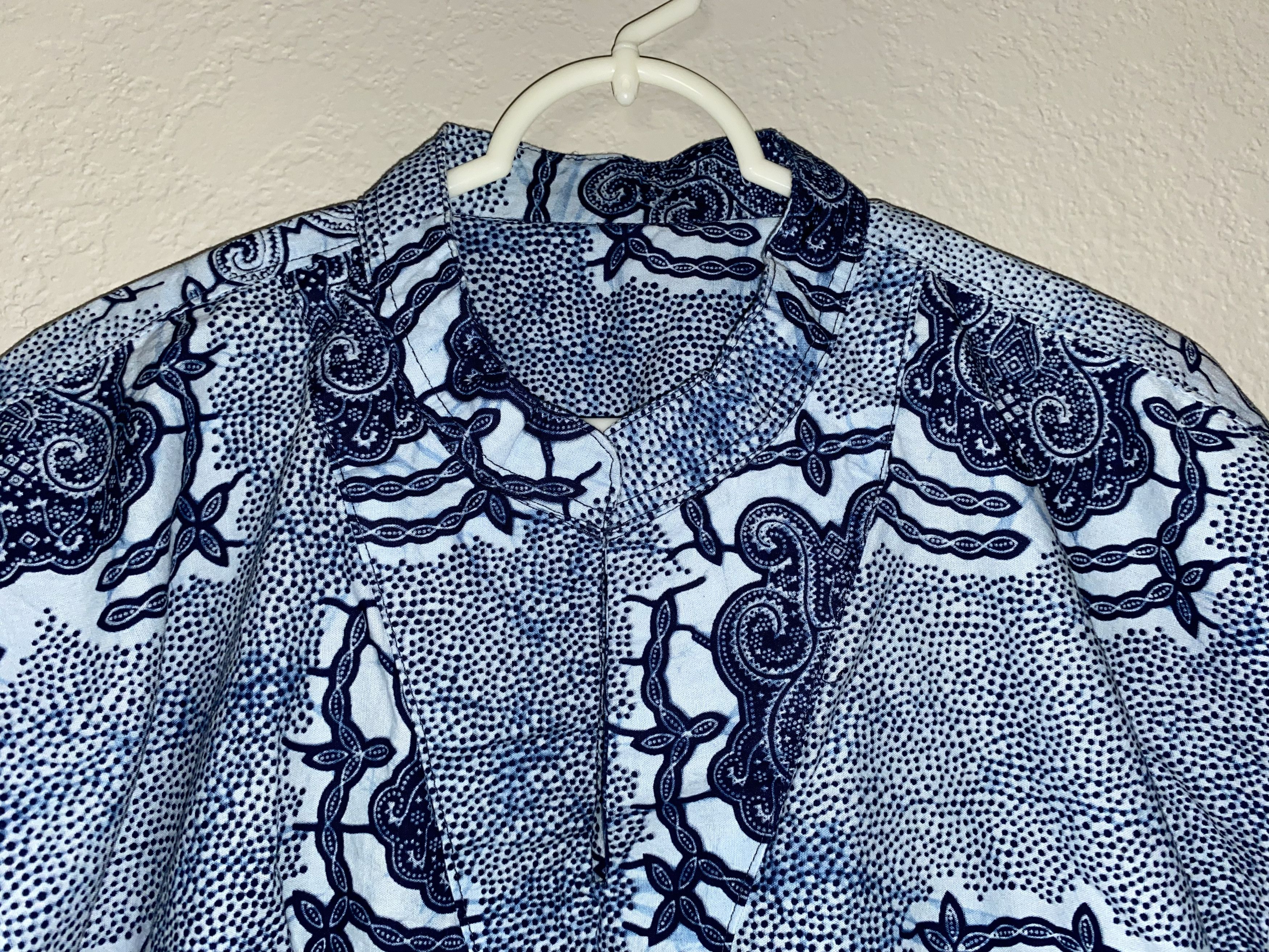 Handmade × Homemade RARE Blue African Motif Pattern Desing GHANA Africa t shirt Size US L / EU 52-54 / 3 - 2 Thumbnail