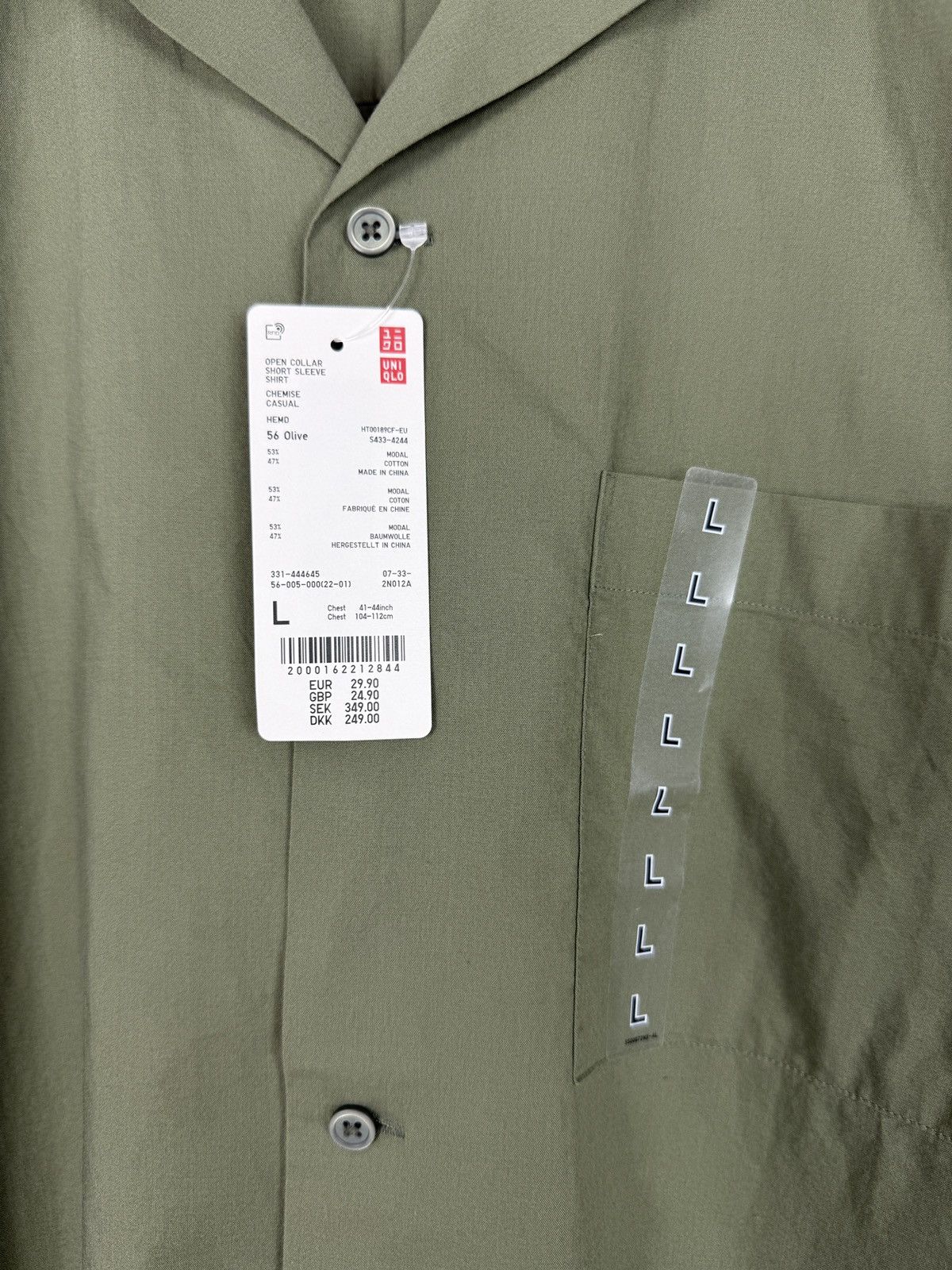 Uniqlo Uniqlo Olive Green Open Collar Short Sleeve Shirt Size US L / EU 52-54 / 3 - 3 Thumbnail