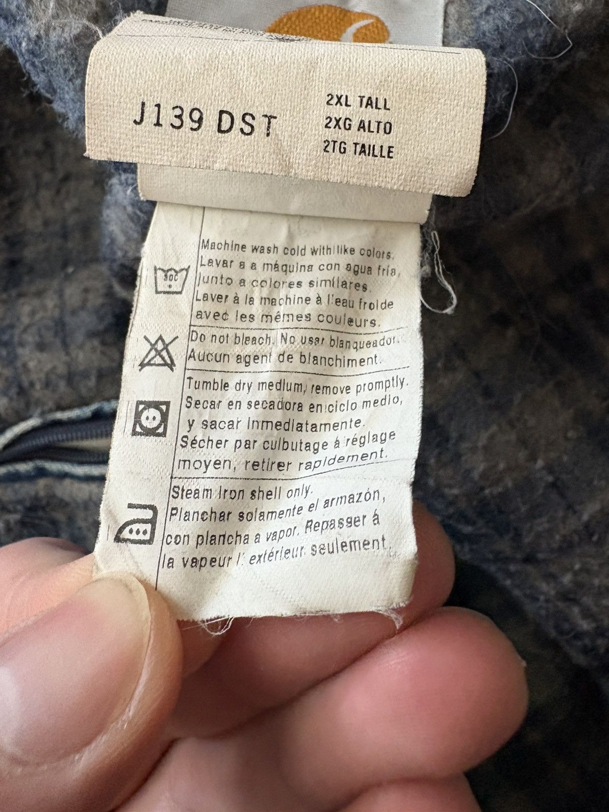 Carhartt Vintage Carhartt J139 DST Distressed Denim Jacket 2XL Tall Size US XXL / EU 58 / 5 - 7 Thumbnail