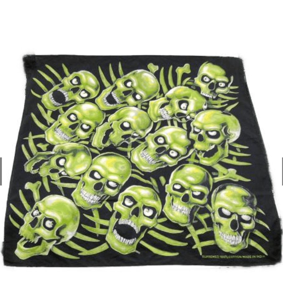 小物 Supreme Skull Pile Bandana SS18 Supreme Skull Pile Green Bandana Glow-In-The-Dark DSWT