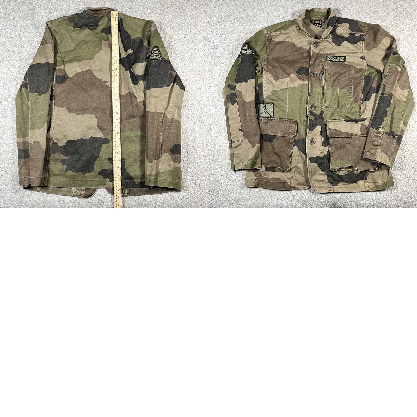 Vintage Drop Dead Jacket Mens M Camouflage Canvas Cotton Lining Front Pockets Military Style All Seasons Fall Spring Mens Size US M / EU 48-50 / 2 - 10 Thumbnail
