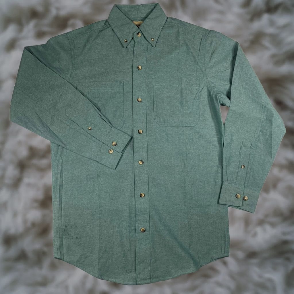 Vintage Backpacker Shirt Mens M Gray Long Sleeve Button Front Casual Solid Cotton Blend Size US M / EU 48-50 / 2 - 1 Thumbnail