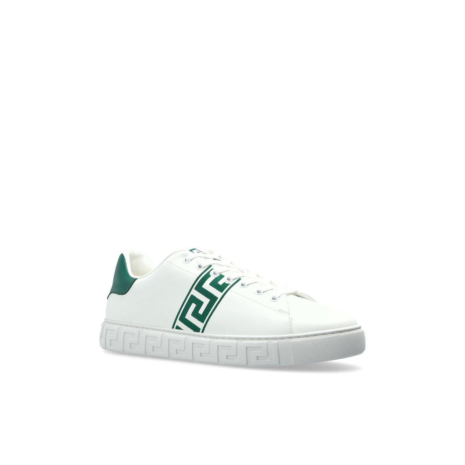 Versace VERSACE White Leather Sneakers New And Authentic (Men's size Size US 13 / EU 46 - 2 Thumbnail