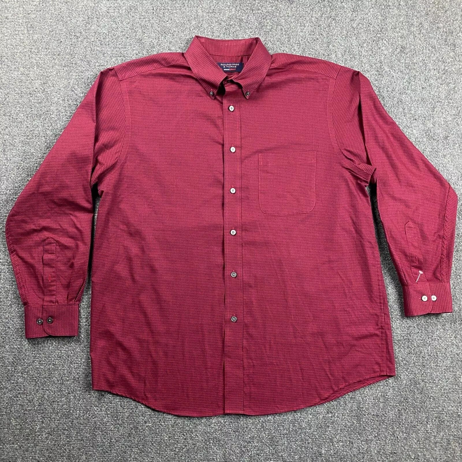 Roundtree & Yorke Roundtree & Yorke Shirt Mens Large Gingham Travel Smart Size US L / EU 52-54 / 3 - 1 Thumbnail
