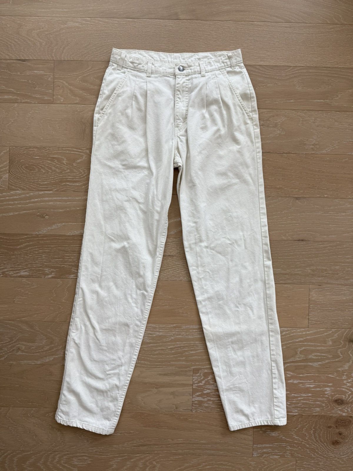 Levi's Vintage 80s White Pleated Levi’s 501 Pants Size 31" - 1 Thumbnail