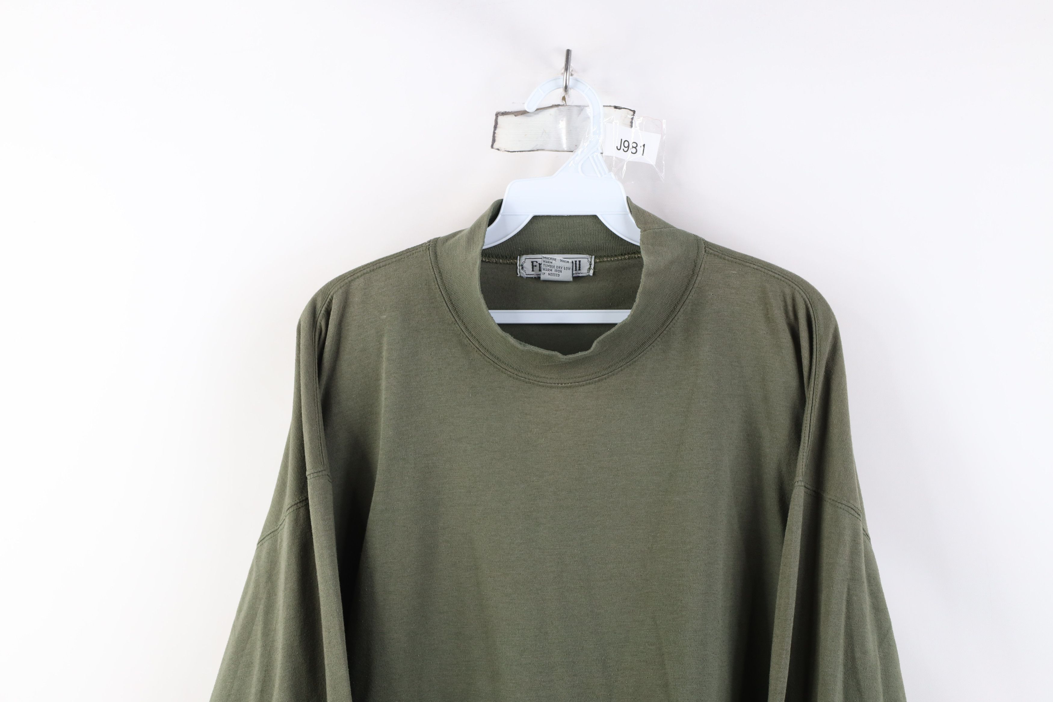 Vintage Vintage 90s Streetwear Mock Neck Long Sleeve T-Shirt Green Size US L / EU 52-54 / 3 - 2 Thumbnail