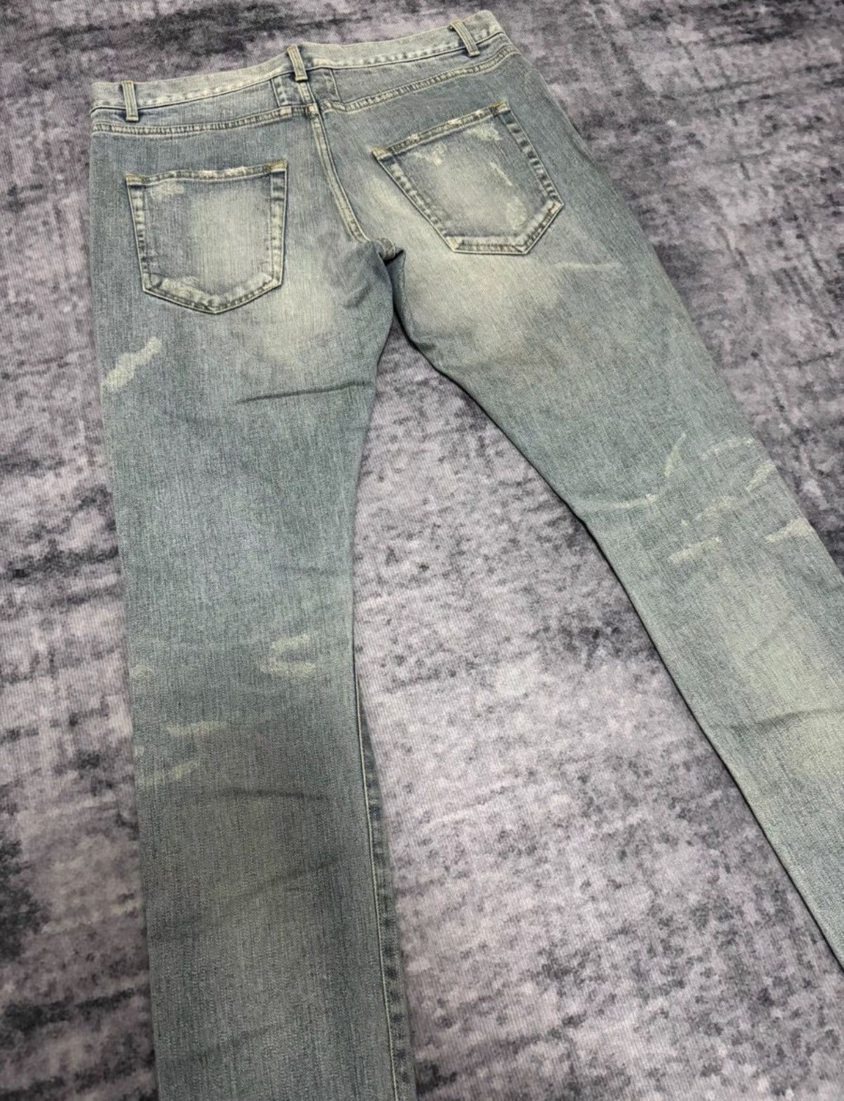 Saint Laurent Paris SLP 14SS Distressed"Cat Paw"Heavy Destroyed Blue Denim Jeans Size US 32 / EU 48 - 4 Thumbnail