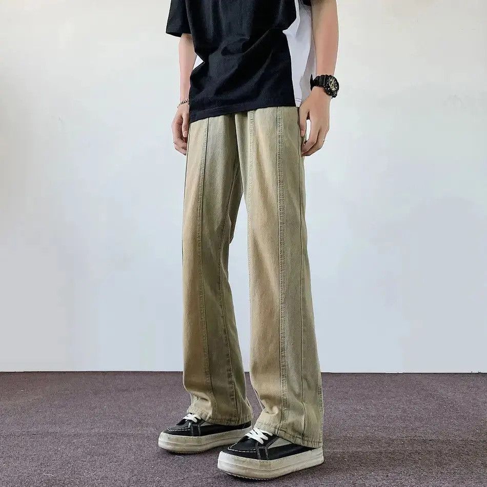 Japanese Brand Retro loose straight leg spliced jeans Size US 32 / EU 48 - 5 Thumbnail