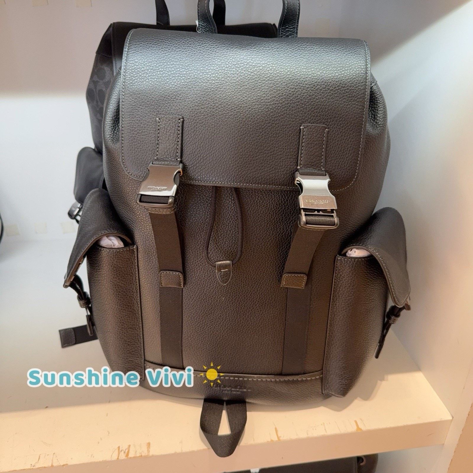 Coach NWT COACH MEN'S Clark Backpack pebble leather CCF89 black Size ONE SIZE - 1 Thumbnail