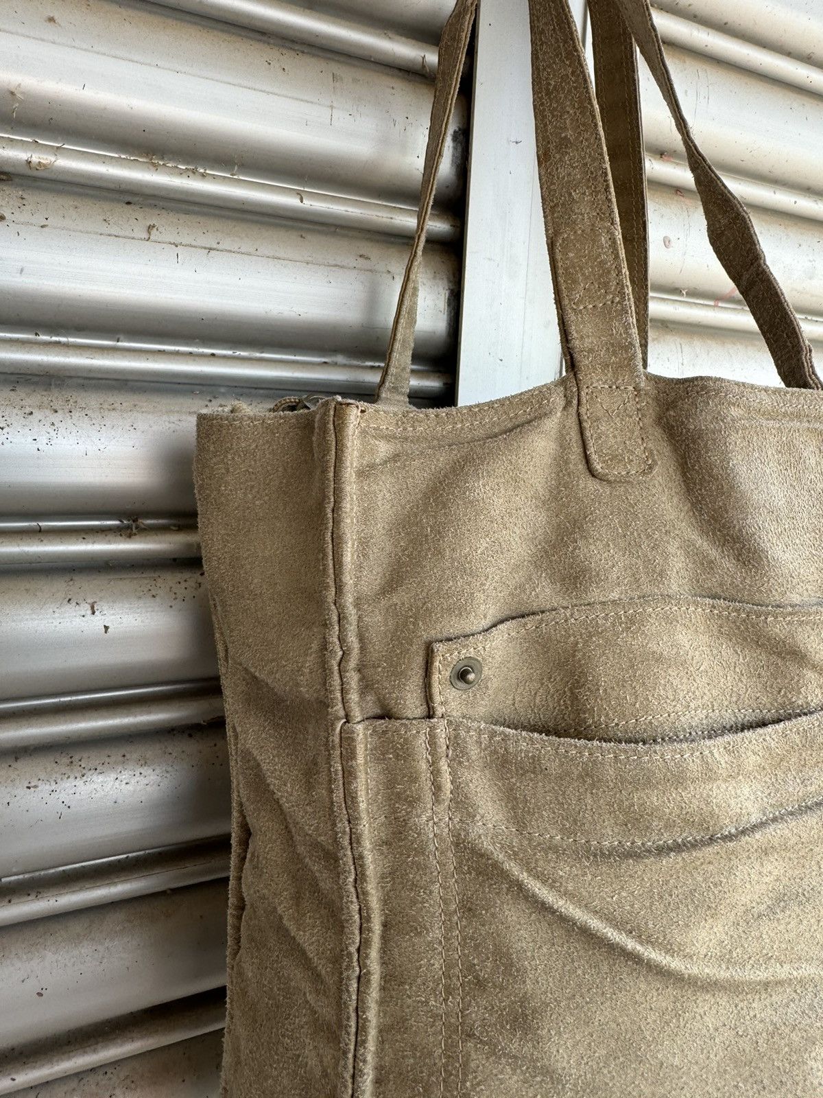 Designer × Tete Homme Tete Homme suede leather tote bag Size ONE SIZE - 3 Thumbnail