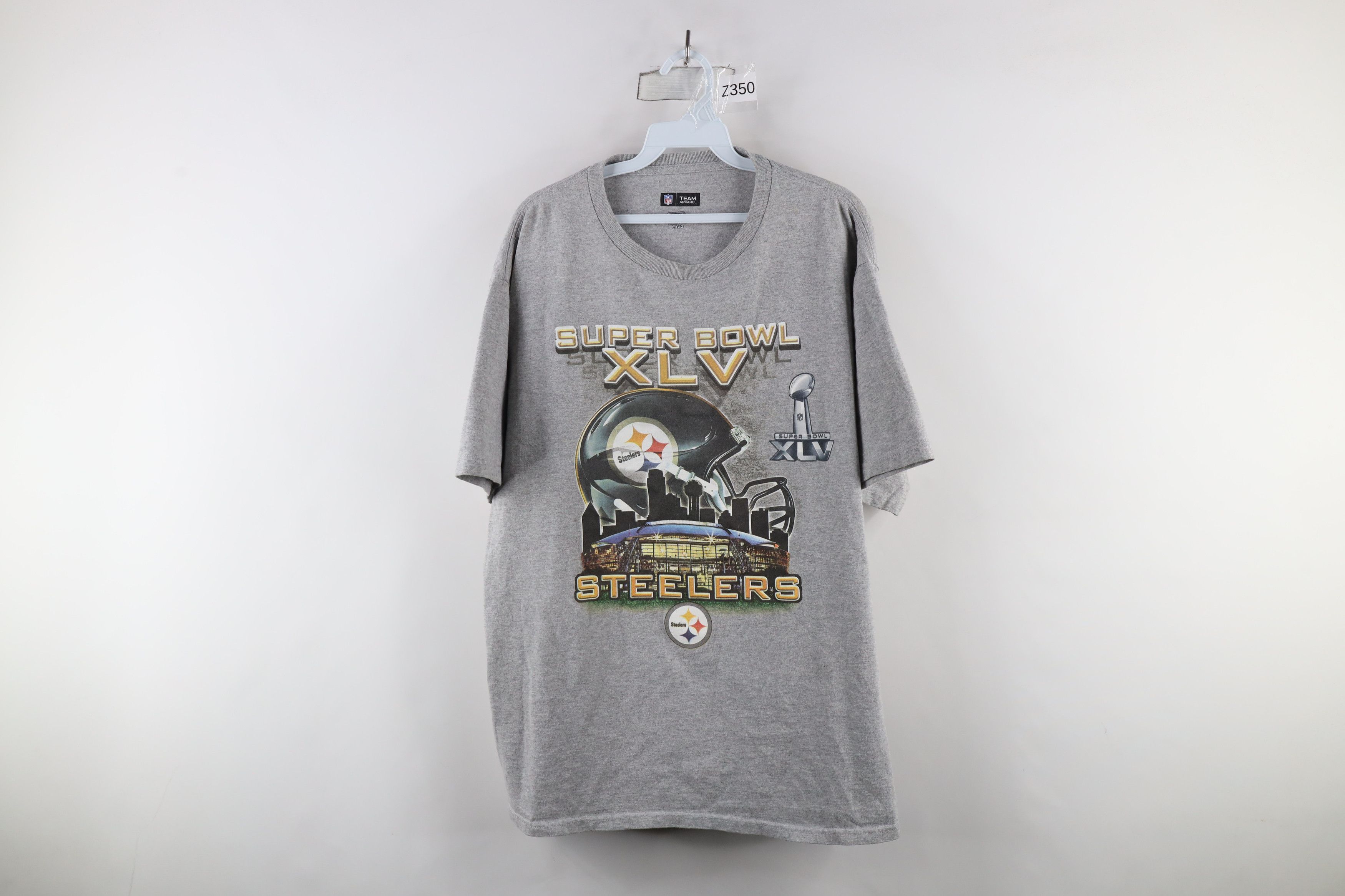 Vintage Y2K Super Bowl XLV Pittsburgh Steelers Football T-Shirt Size US L / EU 52-54 / 3 - 1 Thumbnail