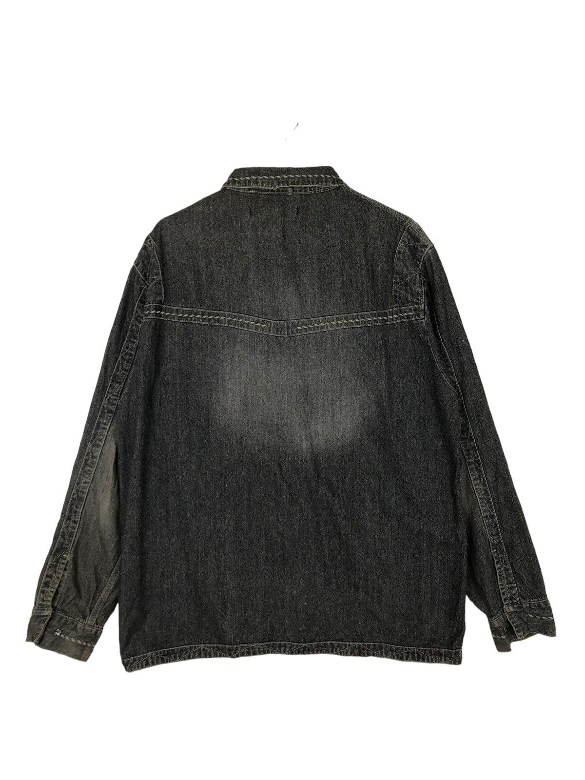 Japanese Brand 💥 REBIRT DYED BLACK DENIM JACKET MADE IN JAPAN Size US M / EU 48-50 / 2 - 2 Thumbnail
