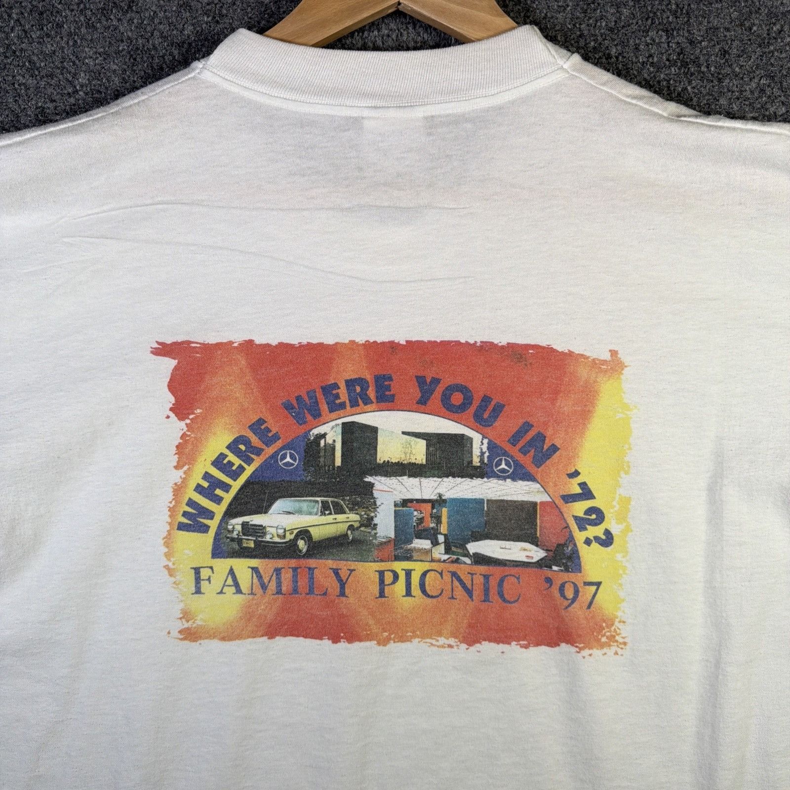 Mercedes-Benz Vintage Mercedes Benz Shirt Mens XL White 90s Family Picnic Size US XL / EU 56 / 4 - 6 Thumbnail