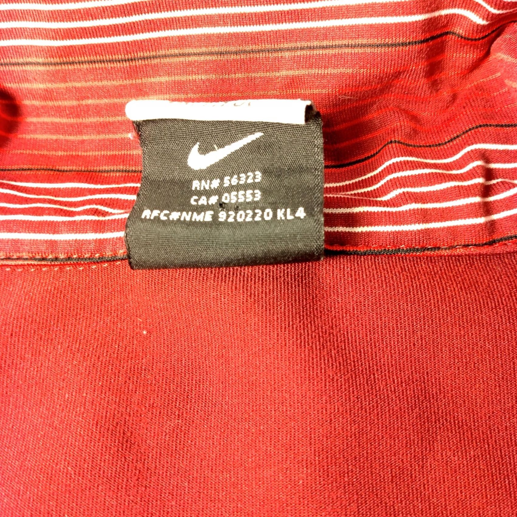 Nike Nike Shirt Mens M maroon Golf Dri Fit Polo Short Slv White Stripe Performance Size US M / EU 48-50 / 2 - 7 Thumbnail