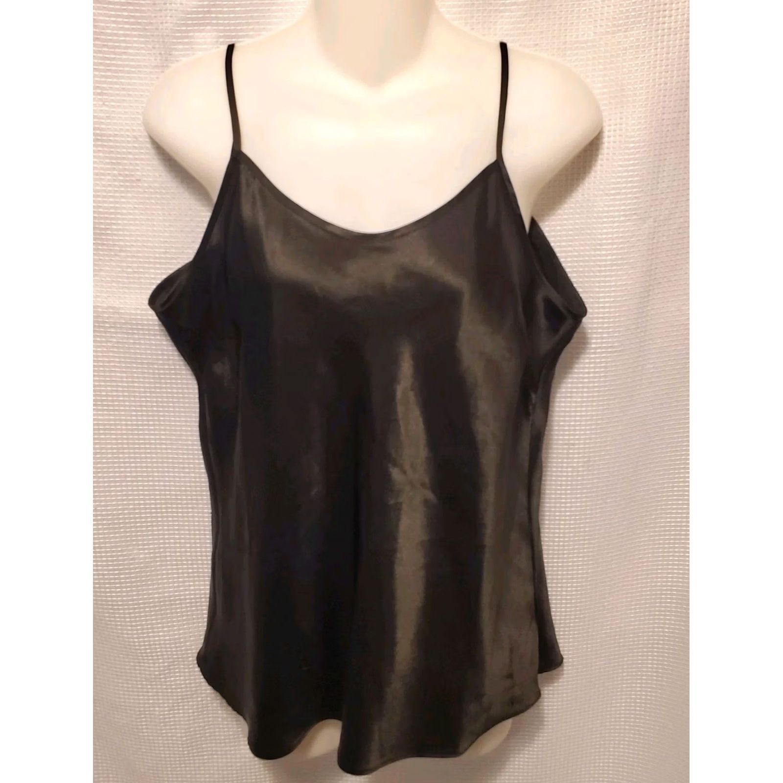 Vintage VINTAGE Black Silky Cami Tank Minimalist Witchy Goth Womens Sz M/L Size M / US 6-8 / IT 42-44 - 2 Thumbnail