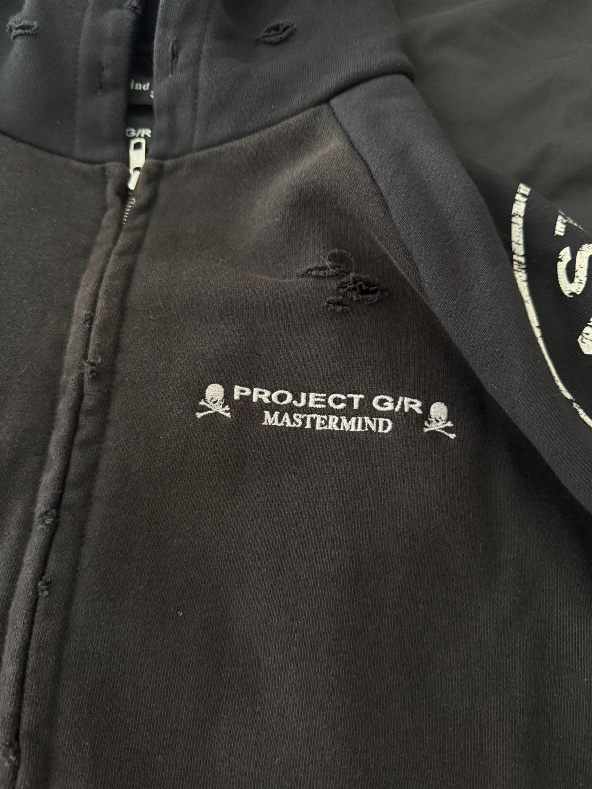 Mastermind Japan × PROJECT G/R Project G/R x Mastermind Japan Distressed Zip Hoodie Size US XL / EU 56 / 4 - 2 Thumbnail
