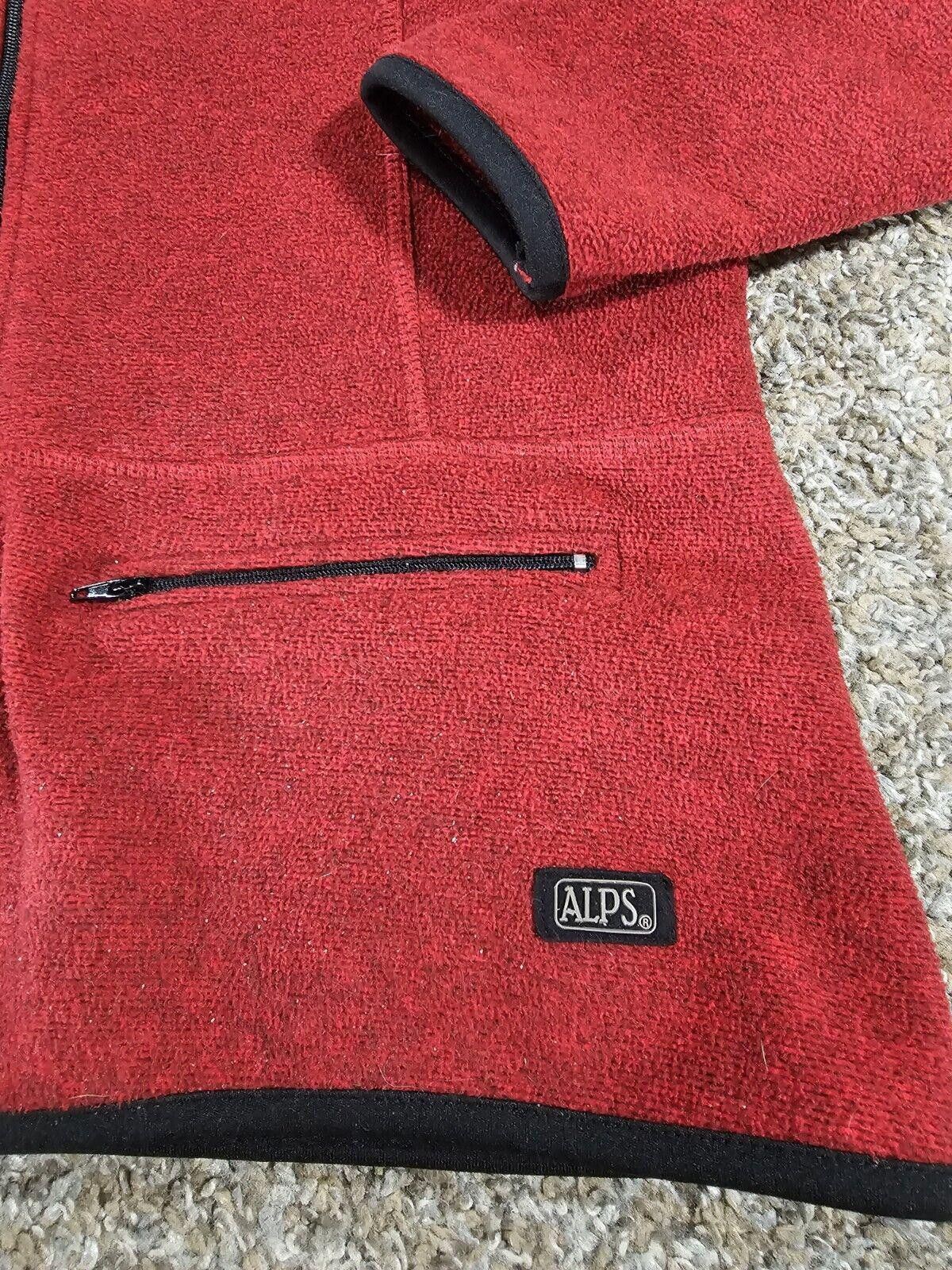 Designer Alps Red Fleece Jacket Full Zip Medium Pocket Size M / US 6-8 / IT 42-44 - 2 Thumbnail