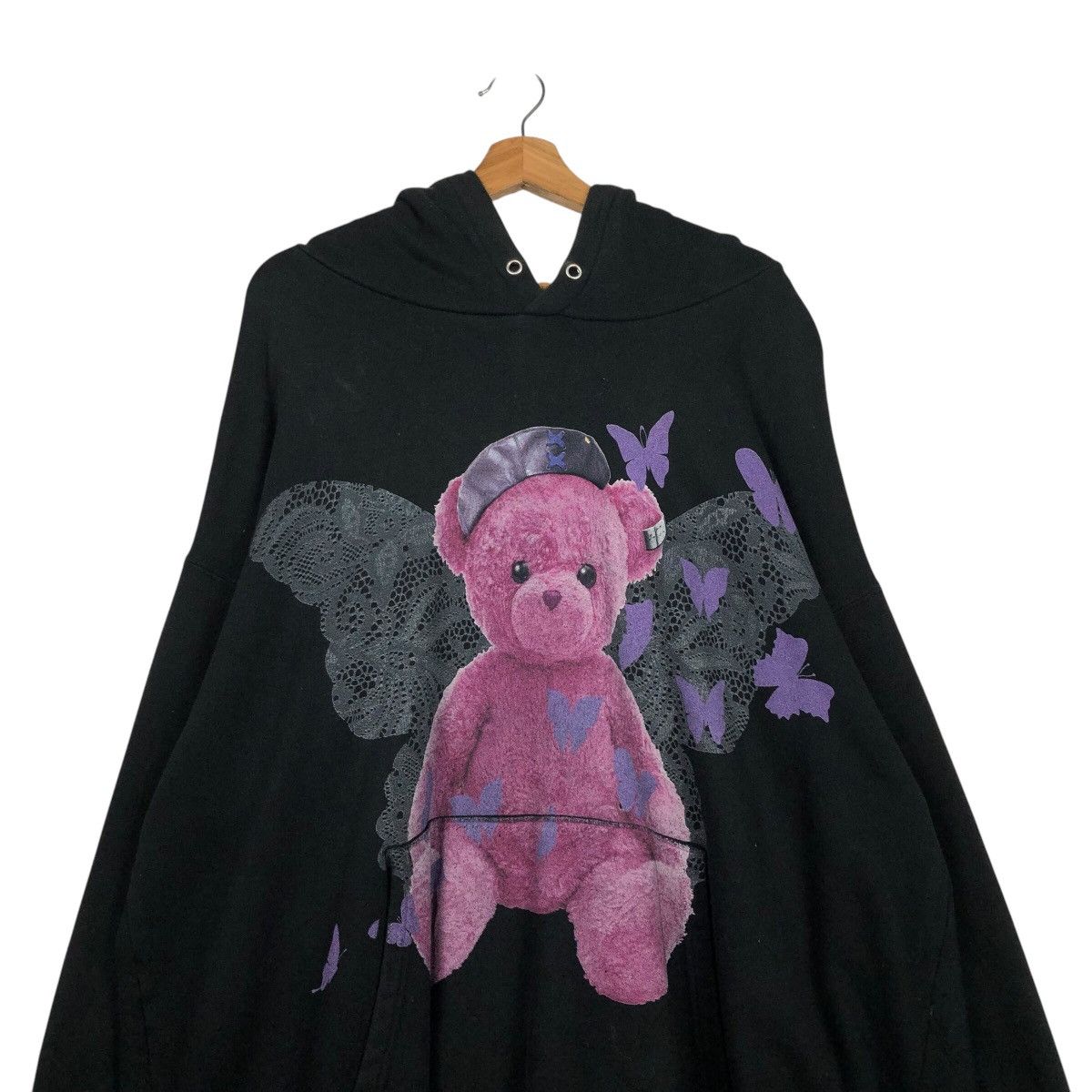 Japanese Brand WRouge Gothic Pink Bear Hoodie — Y2K Dark Fairycore Size US M / EU 48-50 / 2 - 14 Thumbnail