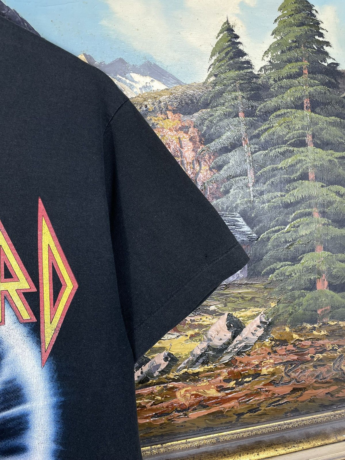 Band Tees Def Leppard Black Vintage 90s Tee Rock Metal Adrenalize Tour Size US M / EU 48-50 / 2 - 11 Thumbnail