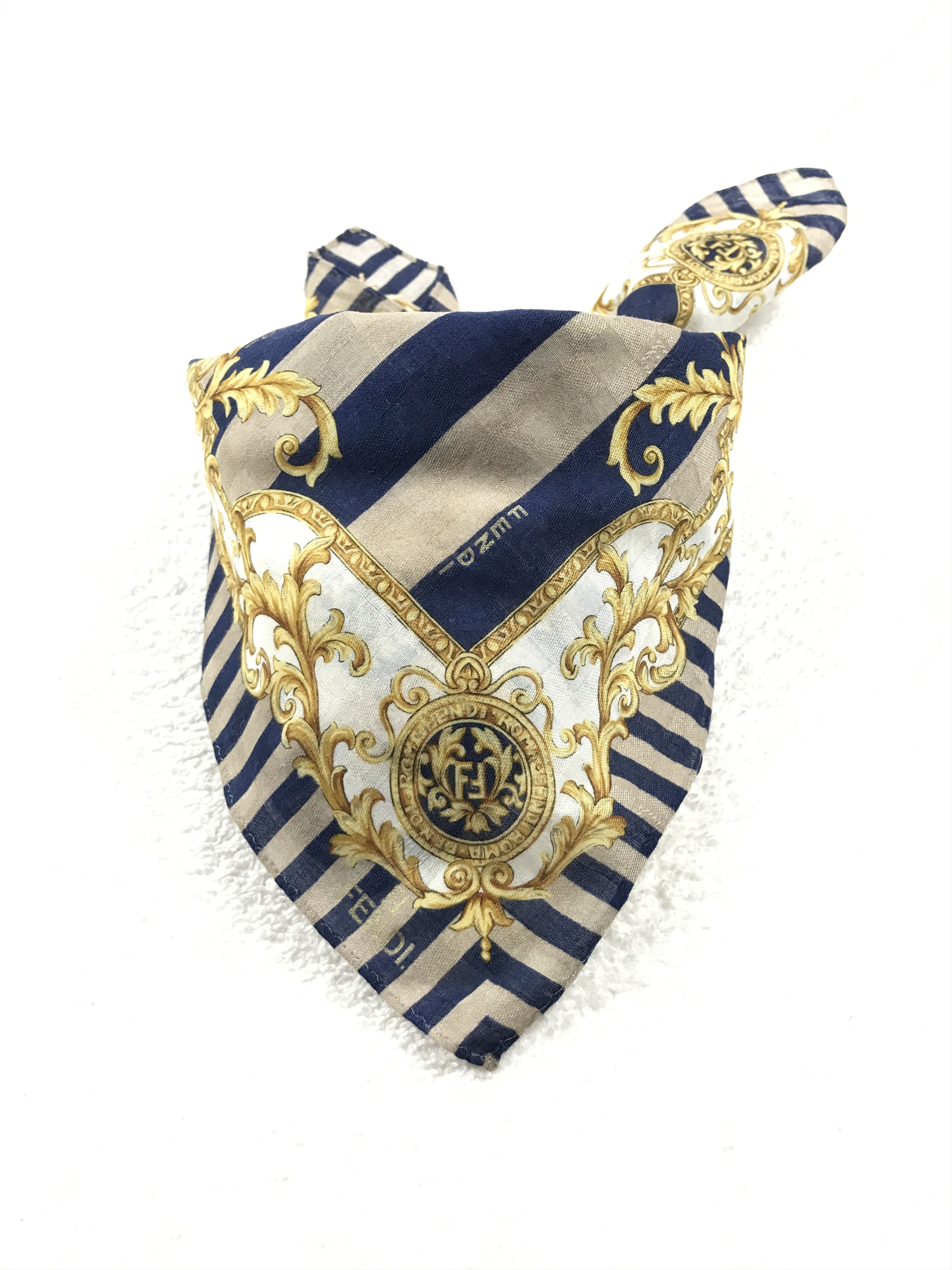 Designer × Vintage Vintage Fendi Bandana Neckerchief Handkerchief Size ONE SIZE - 3 Thumbnail