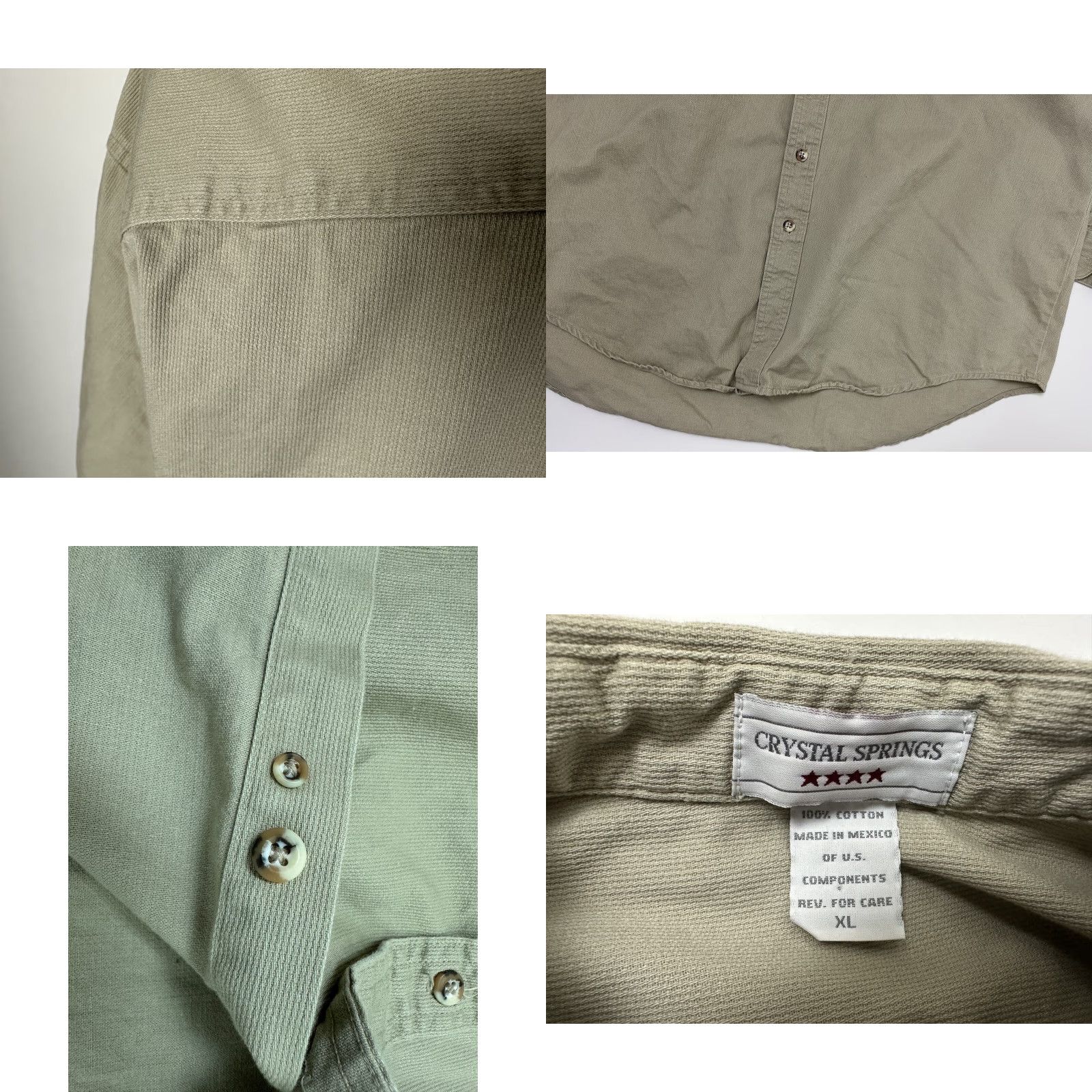 Vintage VINTAGE Crystal Springs Khaki Shirt Men XL Heavyweight Ribbed Cotton Embroidered Pockets Button-Up 90s Nautical casual Mens Size US XL / EU 56 / 4 - 9 Thumbnail