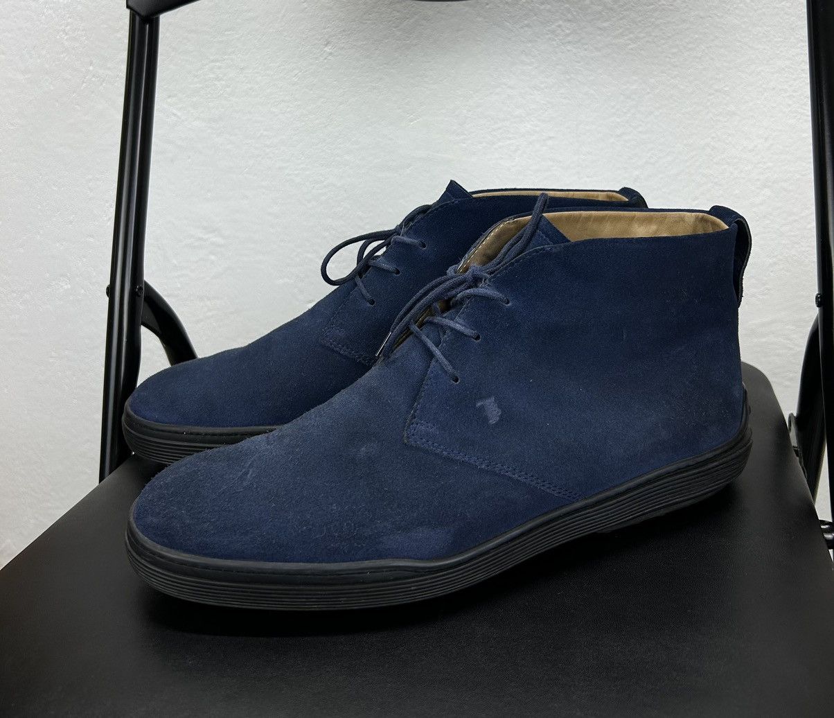 Tod's Tod’s Leather Men’s Hi top Shoes Blue Size 43 Size US 10.5 / EU 43-44 - 1 Thumbnail