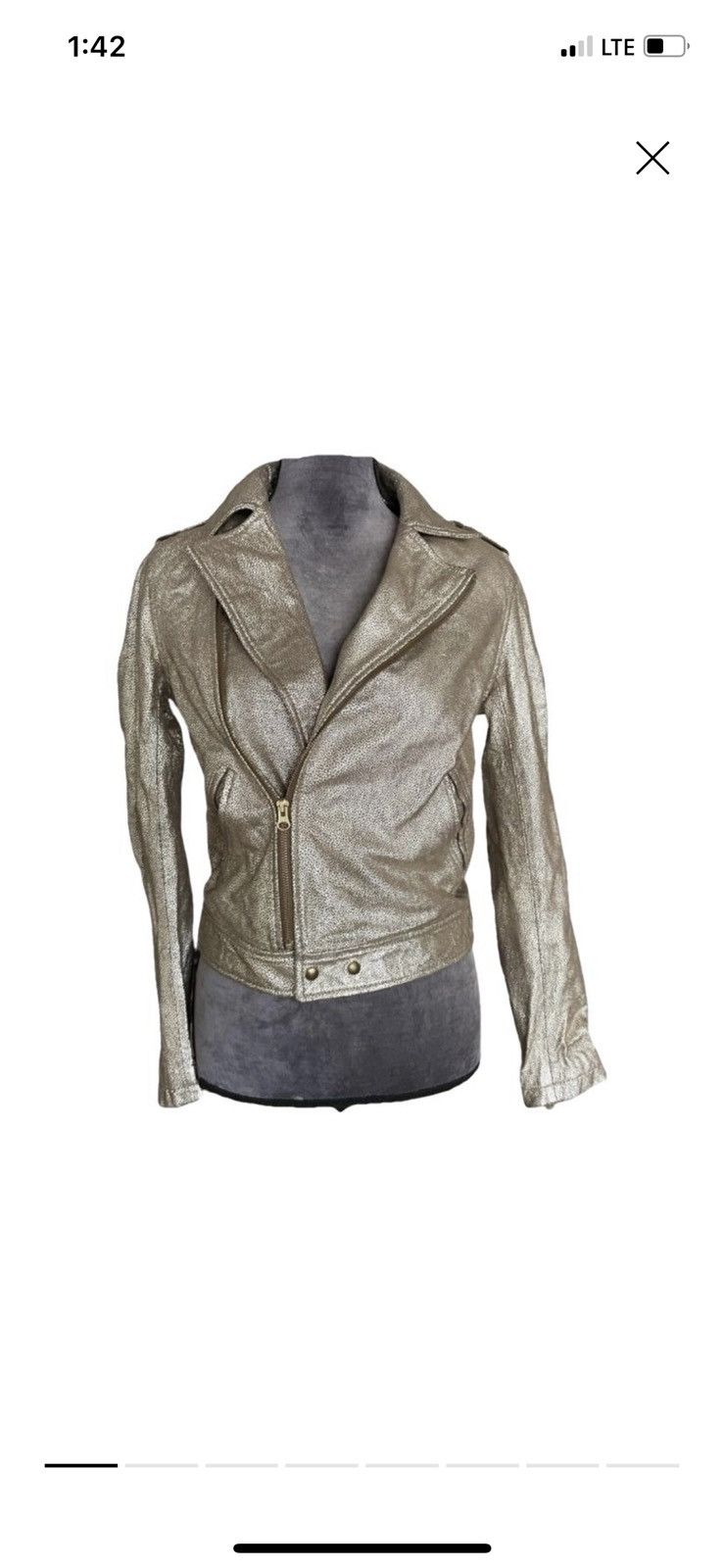 Vintage CRAIE Vintage Gold Leather Jacket Size S / US 4 / IT 40 - 8 Thumbnail