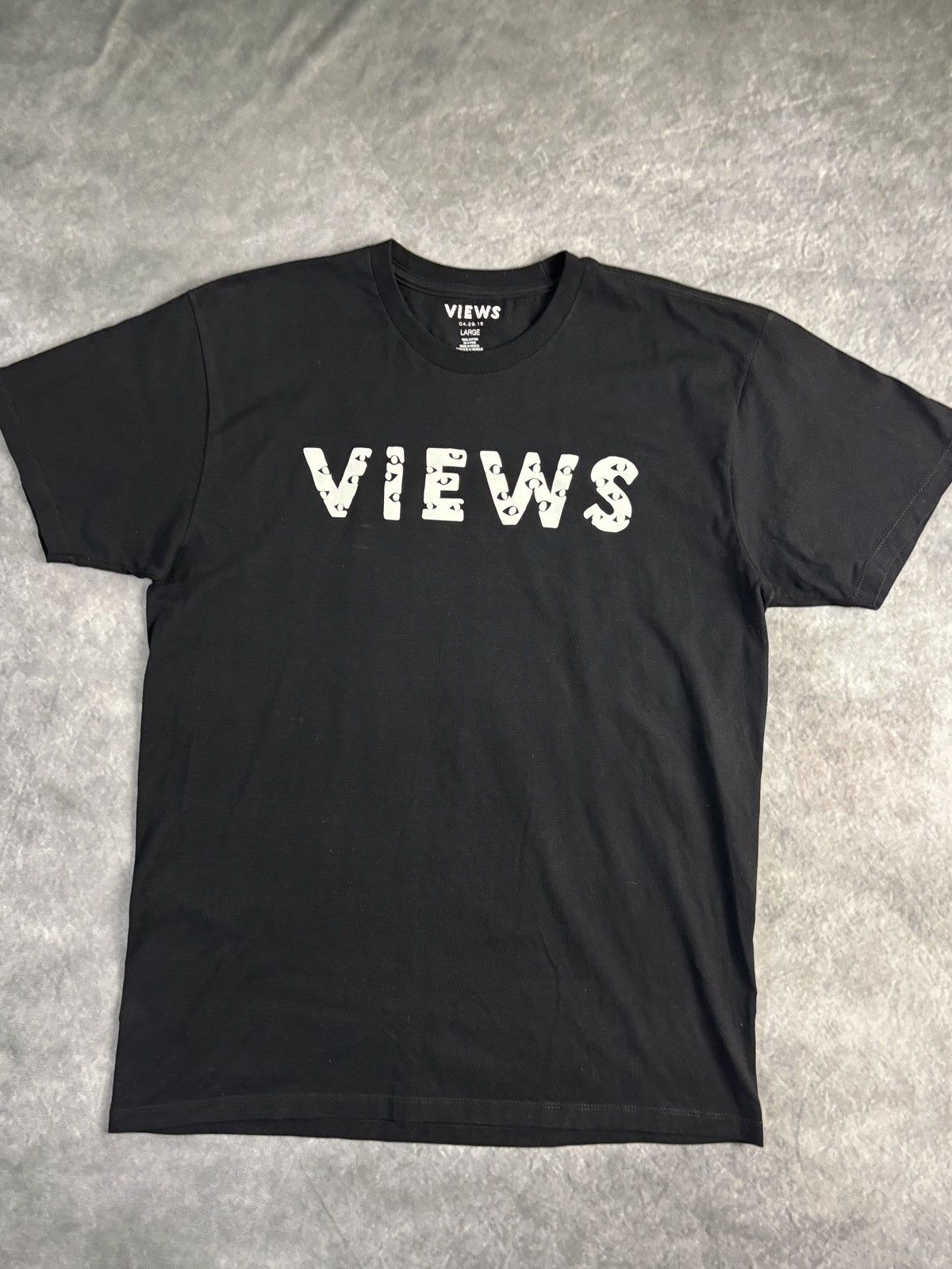 Rap Tees 2016 Drake Views Album Promo Tee Shirt Jim Joe Eyeball Text Size US L / EU 52-54 / 3 - 6 Thumbnail