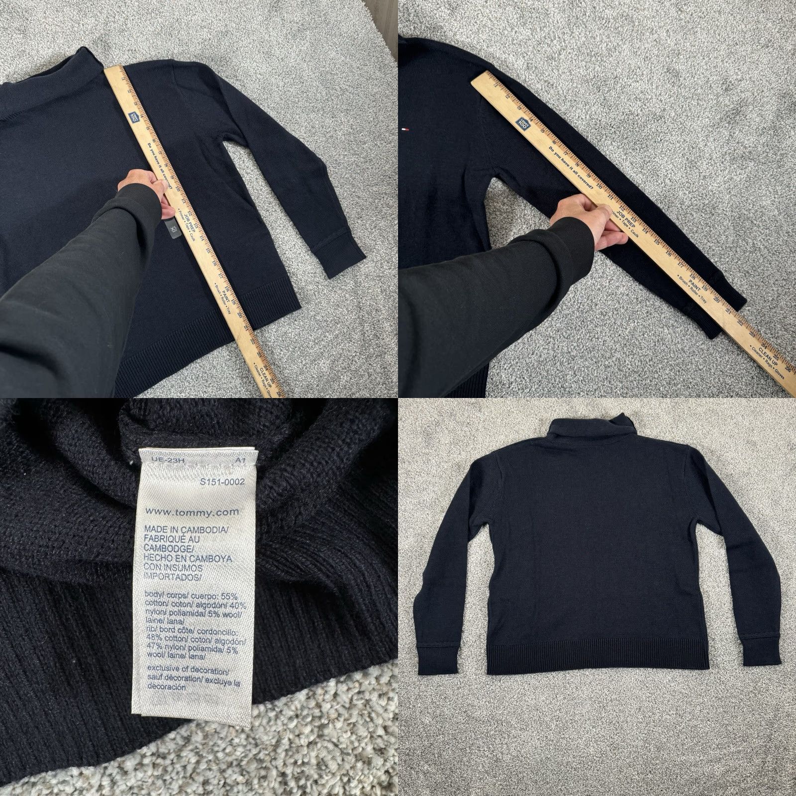 Tommy Hilfiger Tommy Hilfiger Sweater Womens XS Navy Blue Relaxed Fit Mockneck Academia Preppy Pullover Knit Size XS / US 0-2 / IT 36-38 - 8 Thumbnail