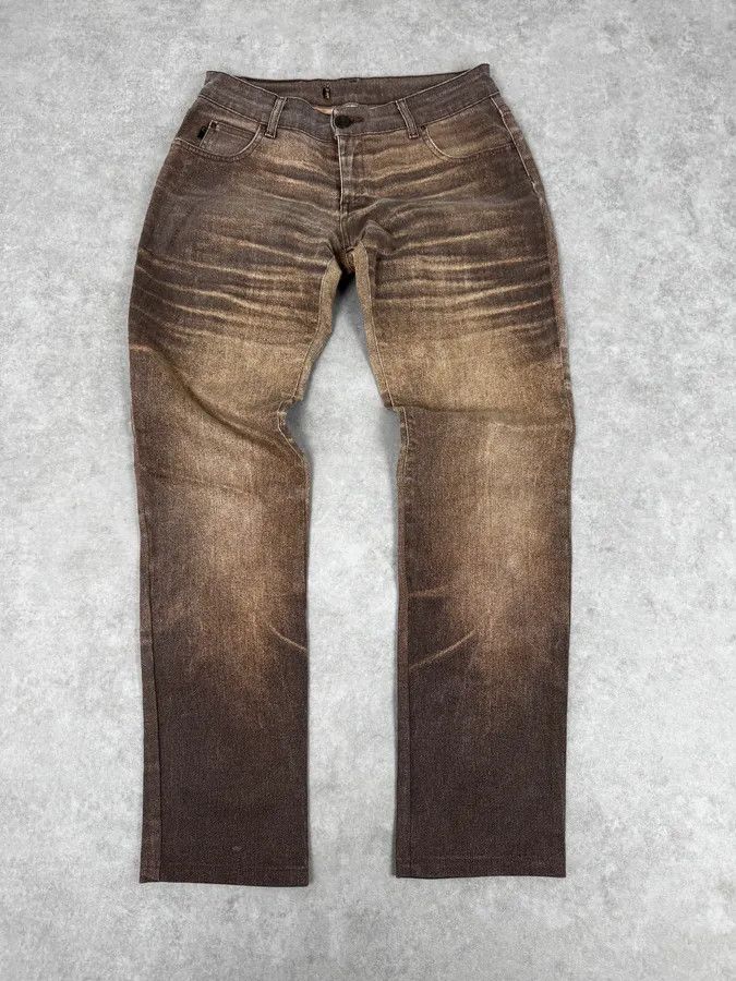 Roberto Cavalli SS2004 Cavalli Brown Overprint Sunset Pants Size 25" / US 0 / IT 36 - 4 Thumbnail
