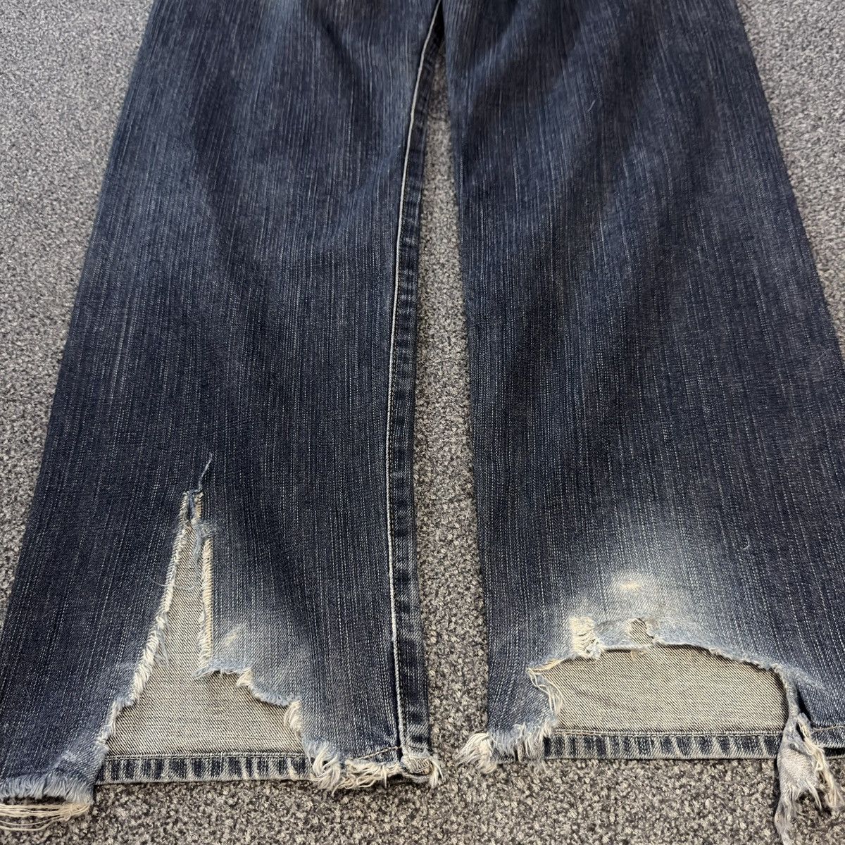 Edwin 🇯🇵 Vintage 90s Japanese Edwin 503 Rusty Destroyed Denim Size US 31 - 10 Thumbnail