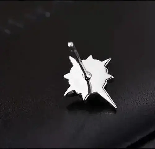 Jewelry Black Stone Earrings Gothic Punk Chrome Jewelry Star Spike Size ONE SIZE - 2 Thumbnail