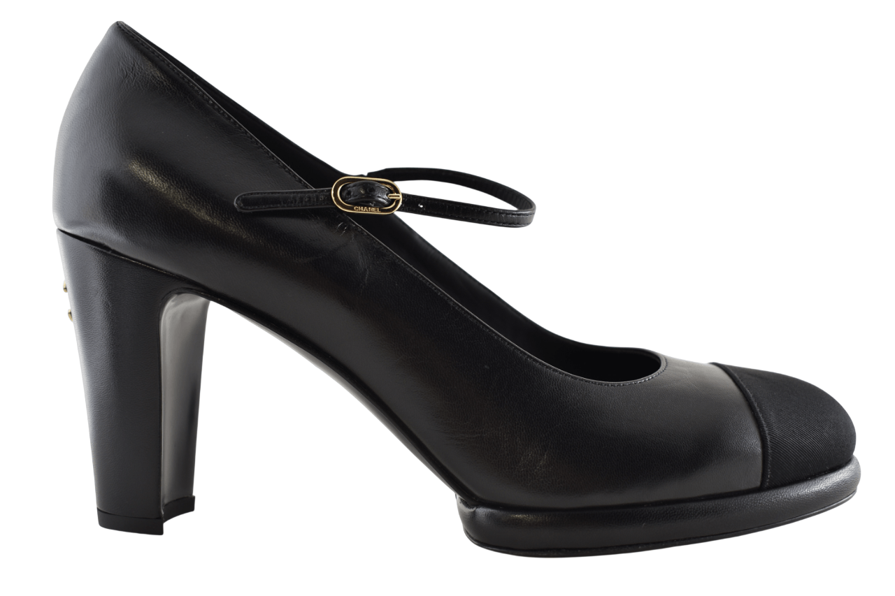 Chanel Chanel 24B CC Logo Ankle Strap Block Heel Platform Pumps 41 Size US 11 / IT 41 - 1 Thumbnail