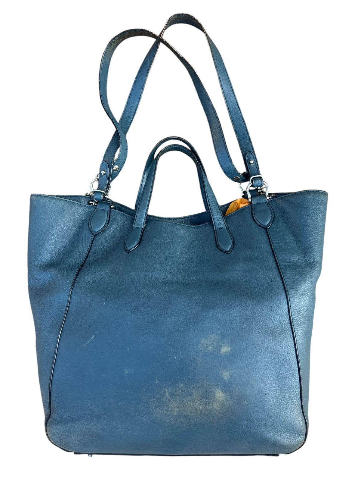 Leather FARO Japan Distressed Patina Leather 2 Way Tote Bag Size ONE SIZE - 9 Thumbnail