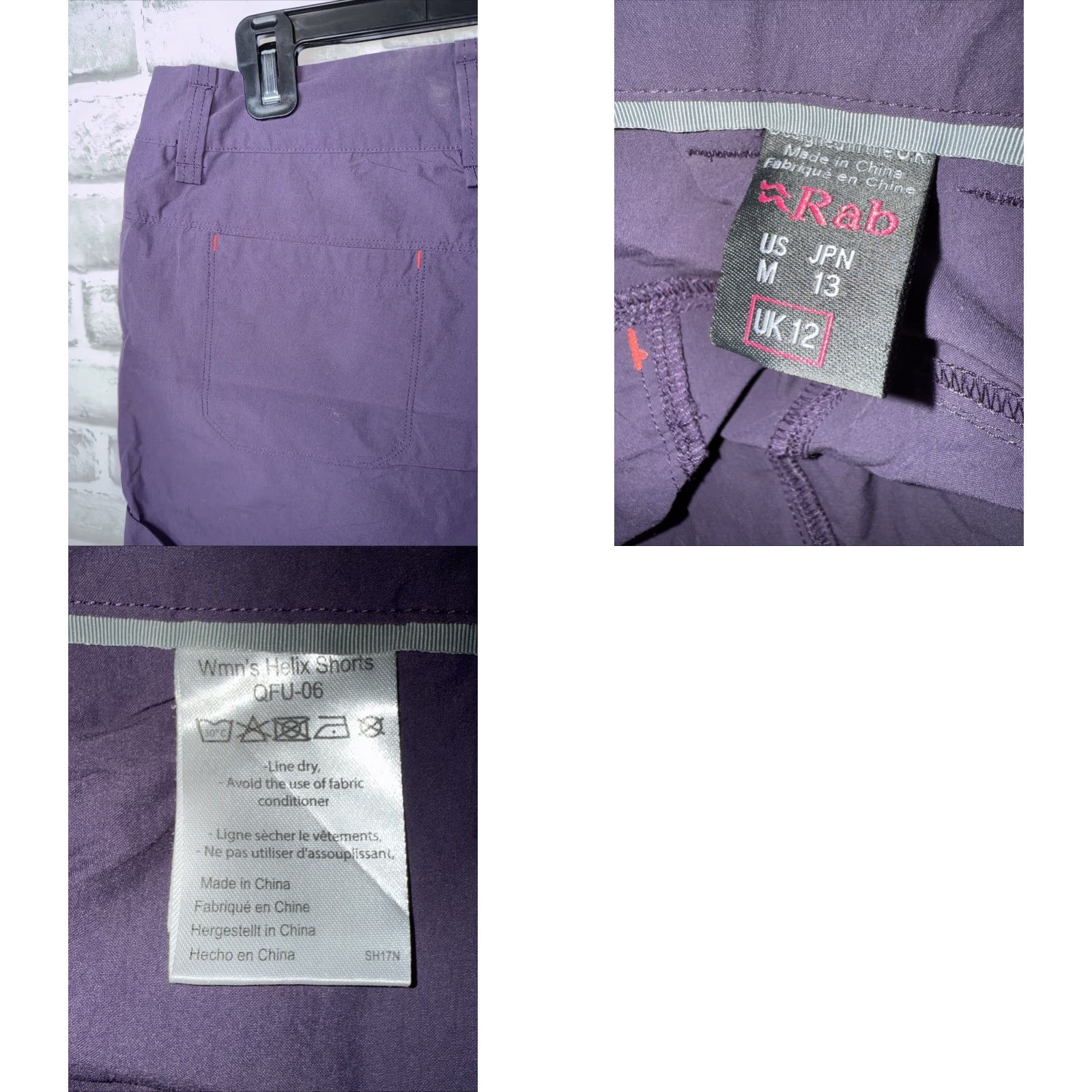 Rab RAB Athletic Purple Helix Shorts Women M (UK 12) Size 32" / US 10 / IT 46 - 8 Thumbnail