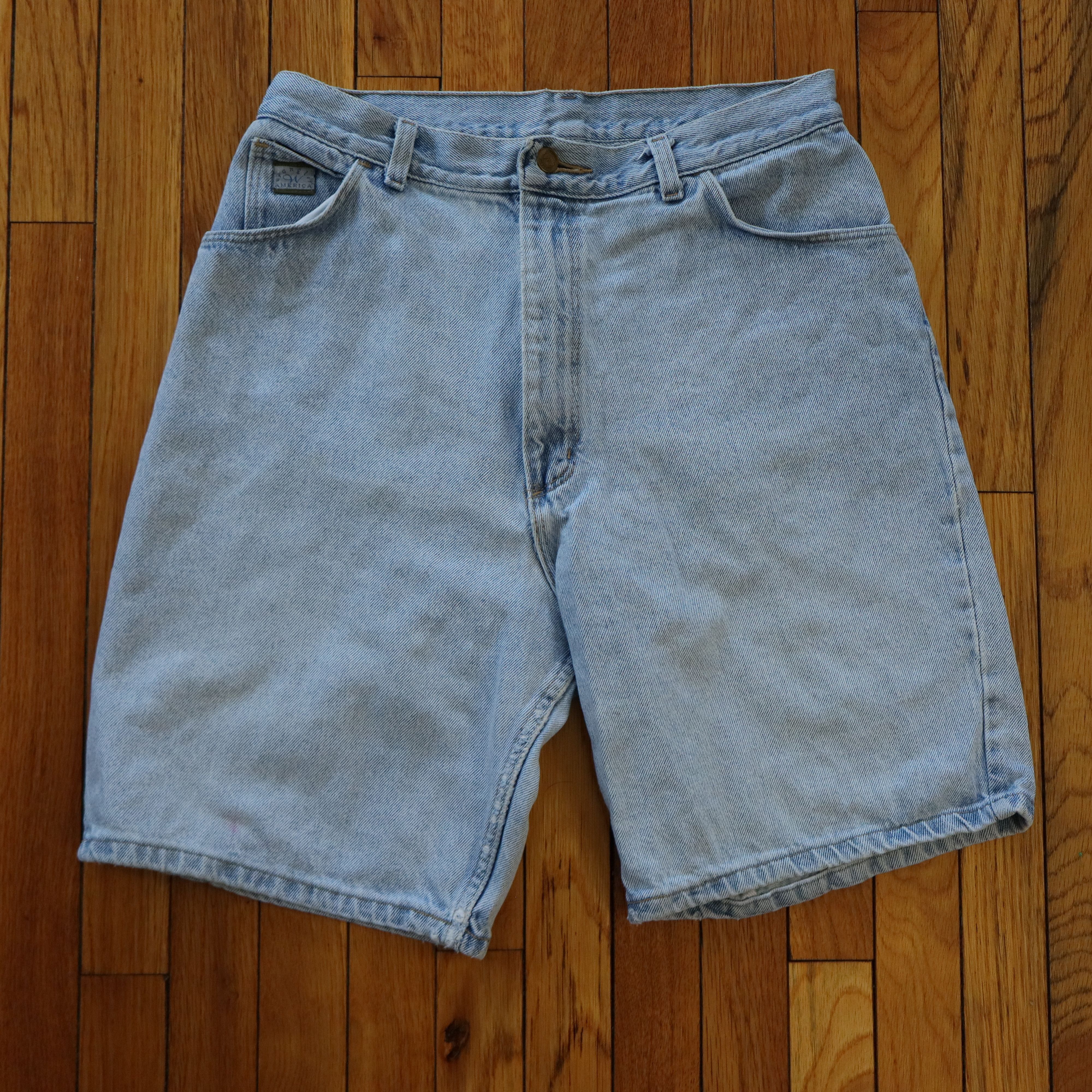 Carhartt × Levi's × Wrangler Vintage 90s Wrangler Light Wash Skater Denim Shorts Jorts 31 Size US 31 - 1 Thumbnail