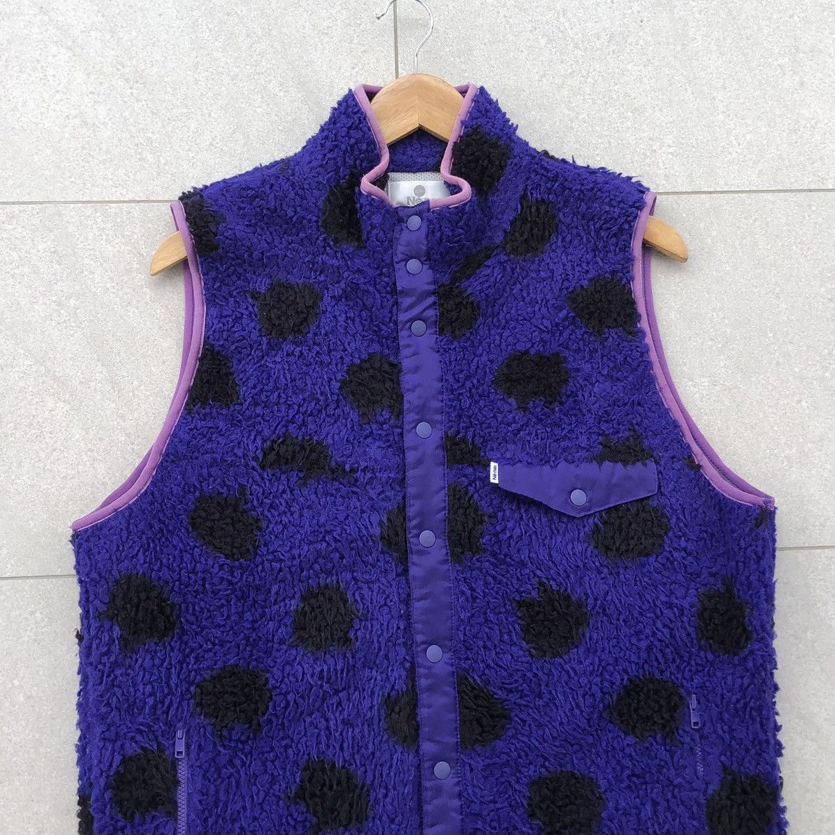 Issey Miyake SS03 Ne-Net Purple Polkadot Fleece Vest Jacket Size US M / EU 48-50 / 2 - 5 Thumbnail