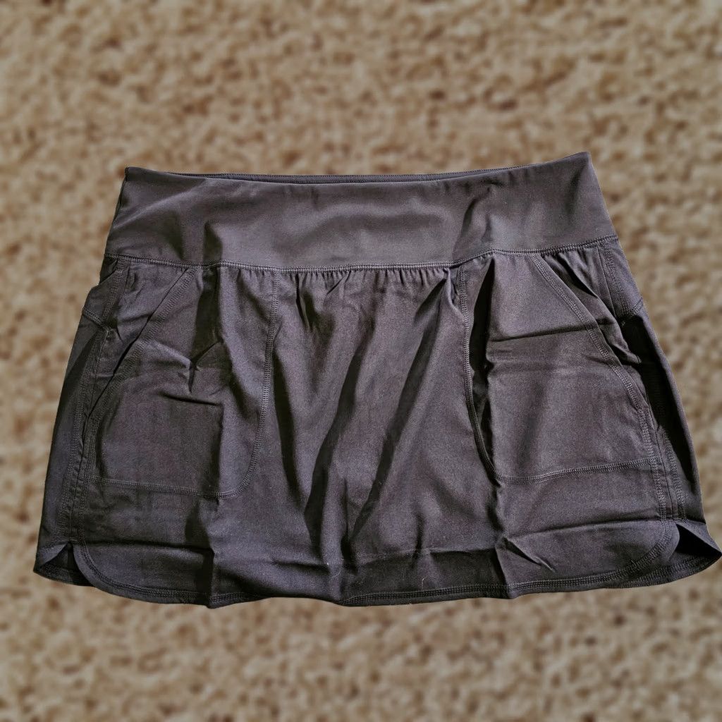 Vintage Zuda Skort Womens XL Petite Black Stretch Short Athletic Tennis Golf Casual Size 40" / US 18 - 1 Thumbnail