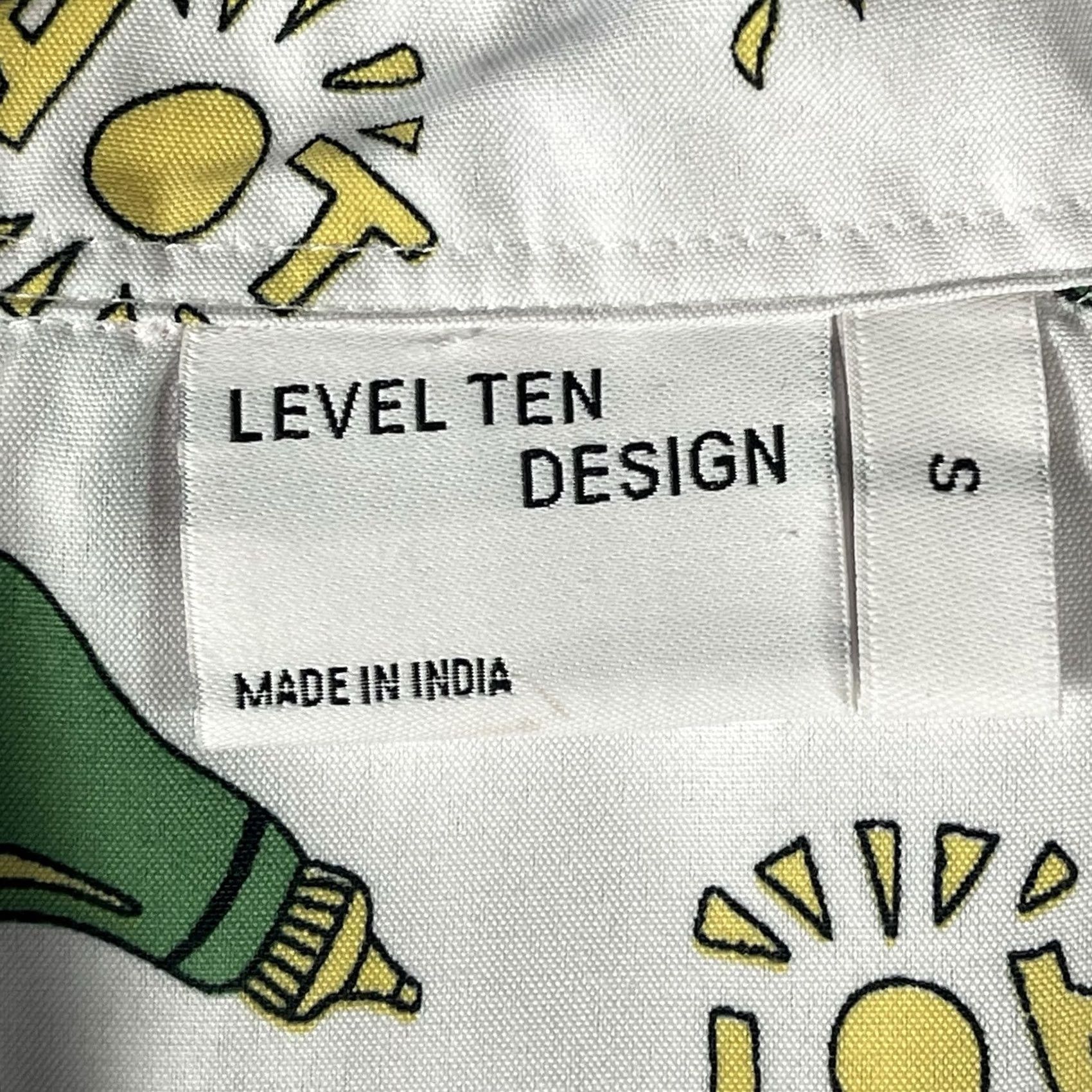Vintage Level Ten Button-Up Shirt AOP Hot Sauce White Small Mens Short Sleeve Collared 100% Cotton Modern Fit Casual Vintage No Size US S / EU 44-46 / 1 - 7 Thumbnail