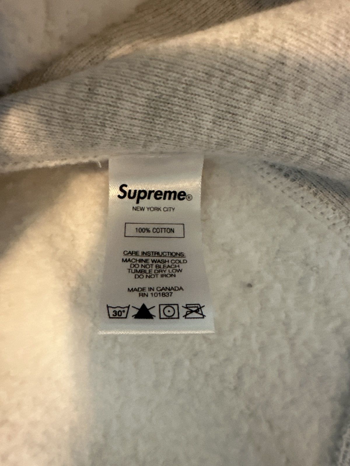 Supreme Supreme Sleeve Embroidery Hooded Ash Grey Sweatshirt Size US M / EU 48-50 / 2 - 3 Thumbnail
