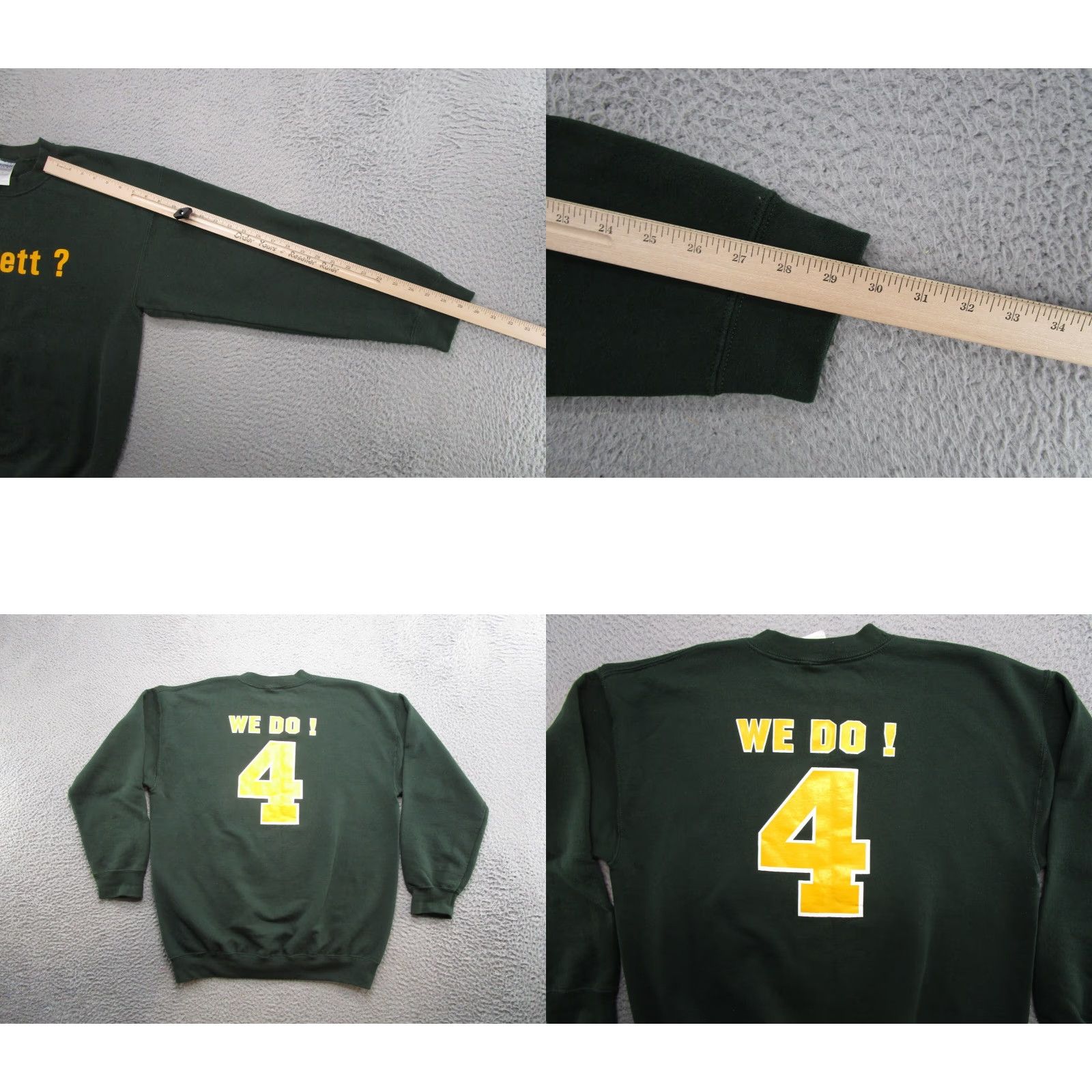 Gildan VTG Brett Favre Packer Double Sided Sweatshirt Mens L NFL Green Hoodie Pullover Sports All Seasons Size US L / EU 52-54 / 3 - 8 Thumbnail
