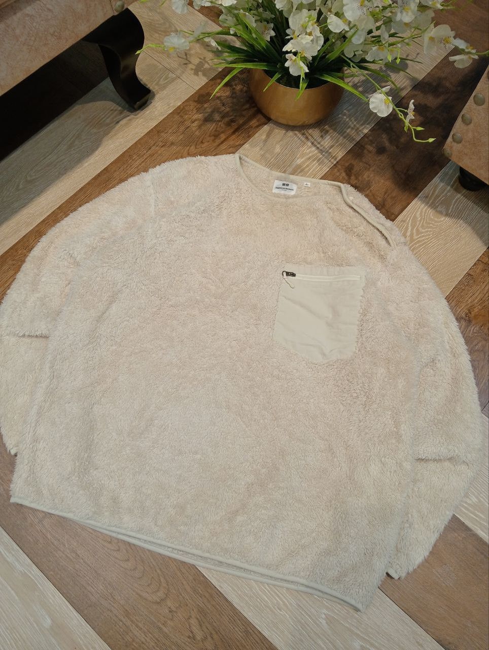 Engineered Garments × Uniqlo ENGINEERED GARMENTS DEEP PILE FLEECE PULLOVER - SIZE L CREAM Size US L / EU 52-54 / 3 - 3 Thumbnail